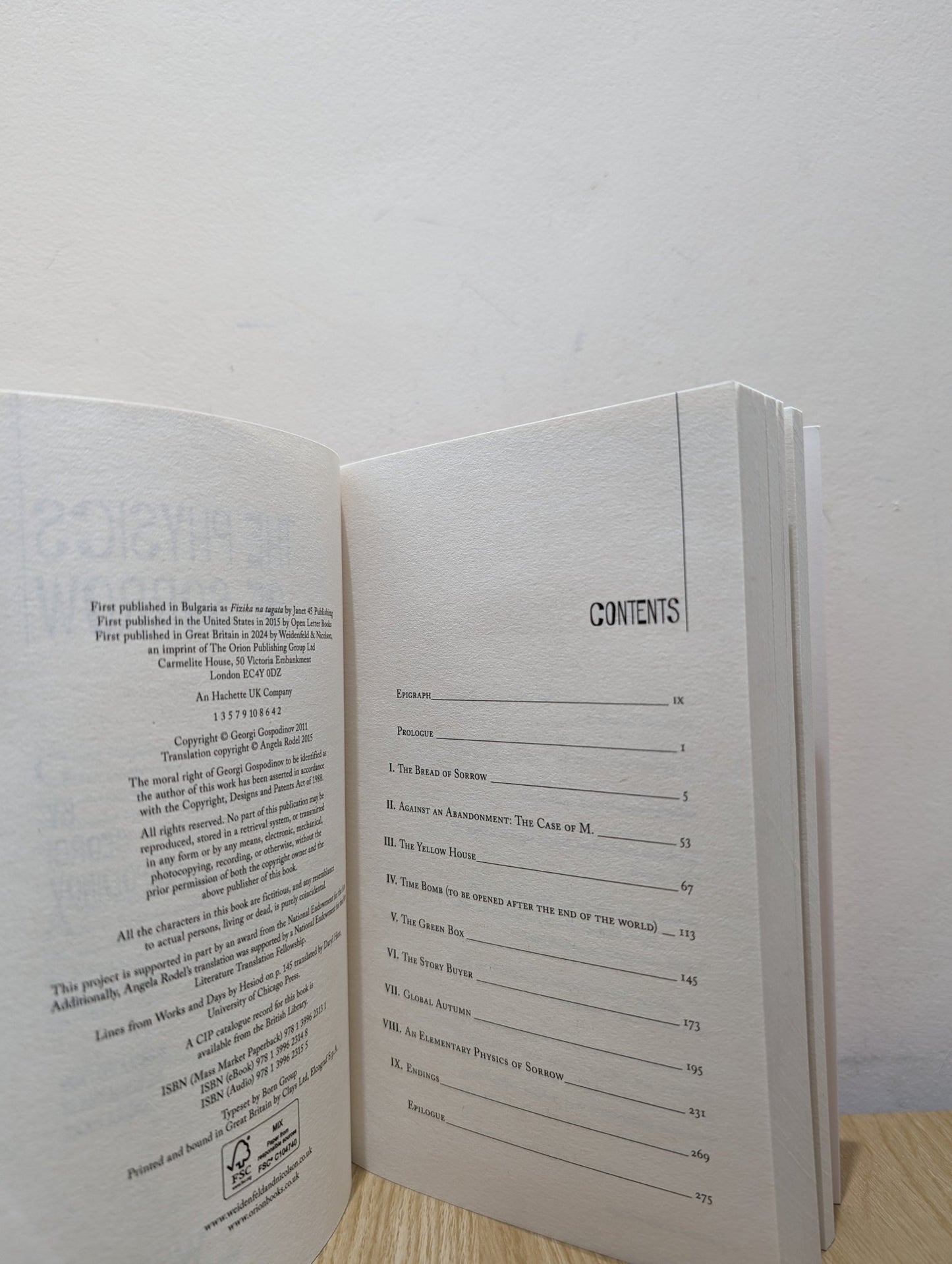 The Physics of Sorrow by Georgi Gospodinov (First Edition) - Fialta Books