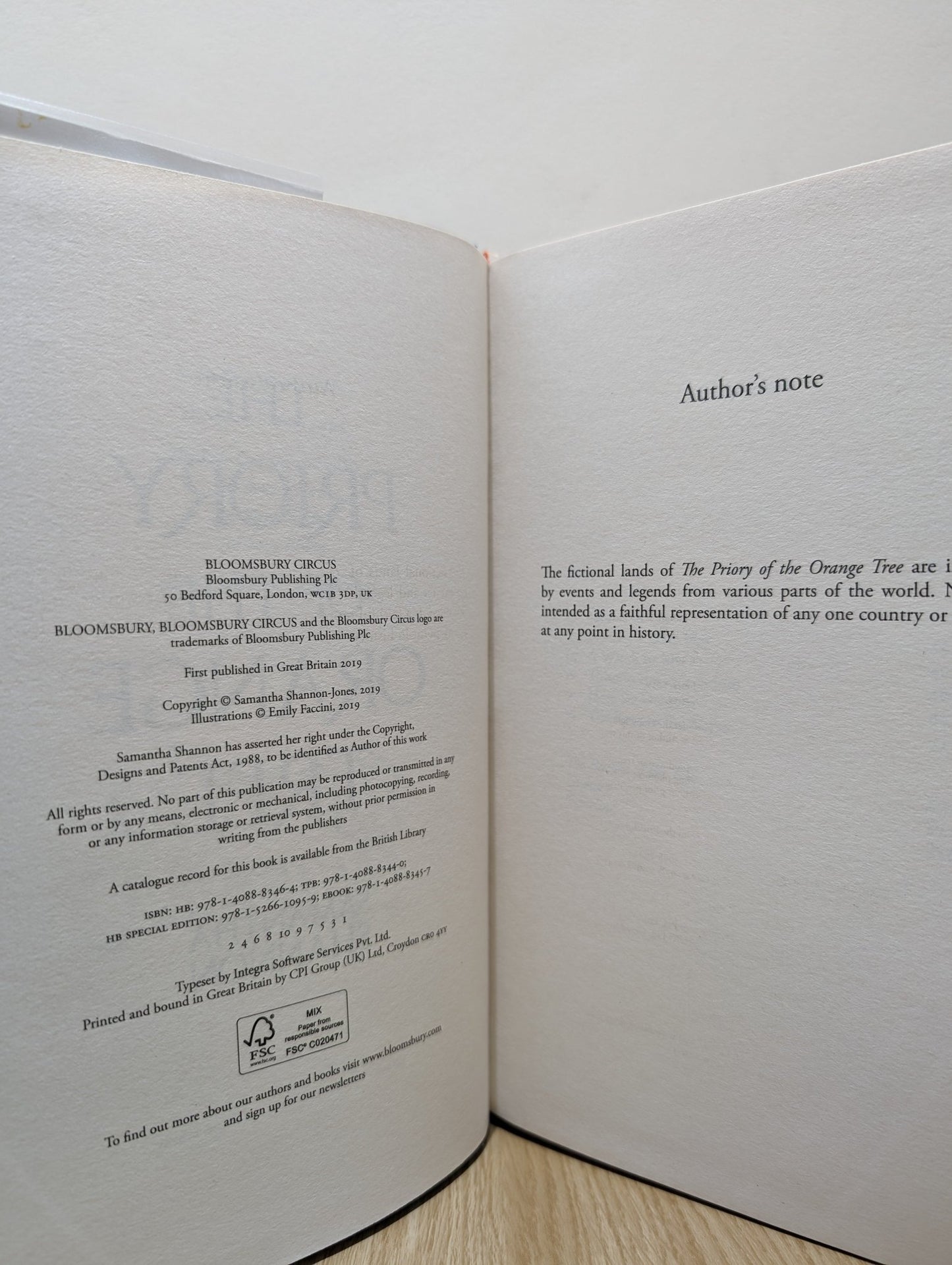 The Priory of the Orange Tree by Samantha Shannon (Signed True First Edition) - Fialta Books