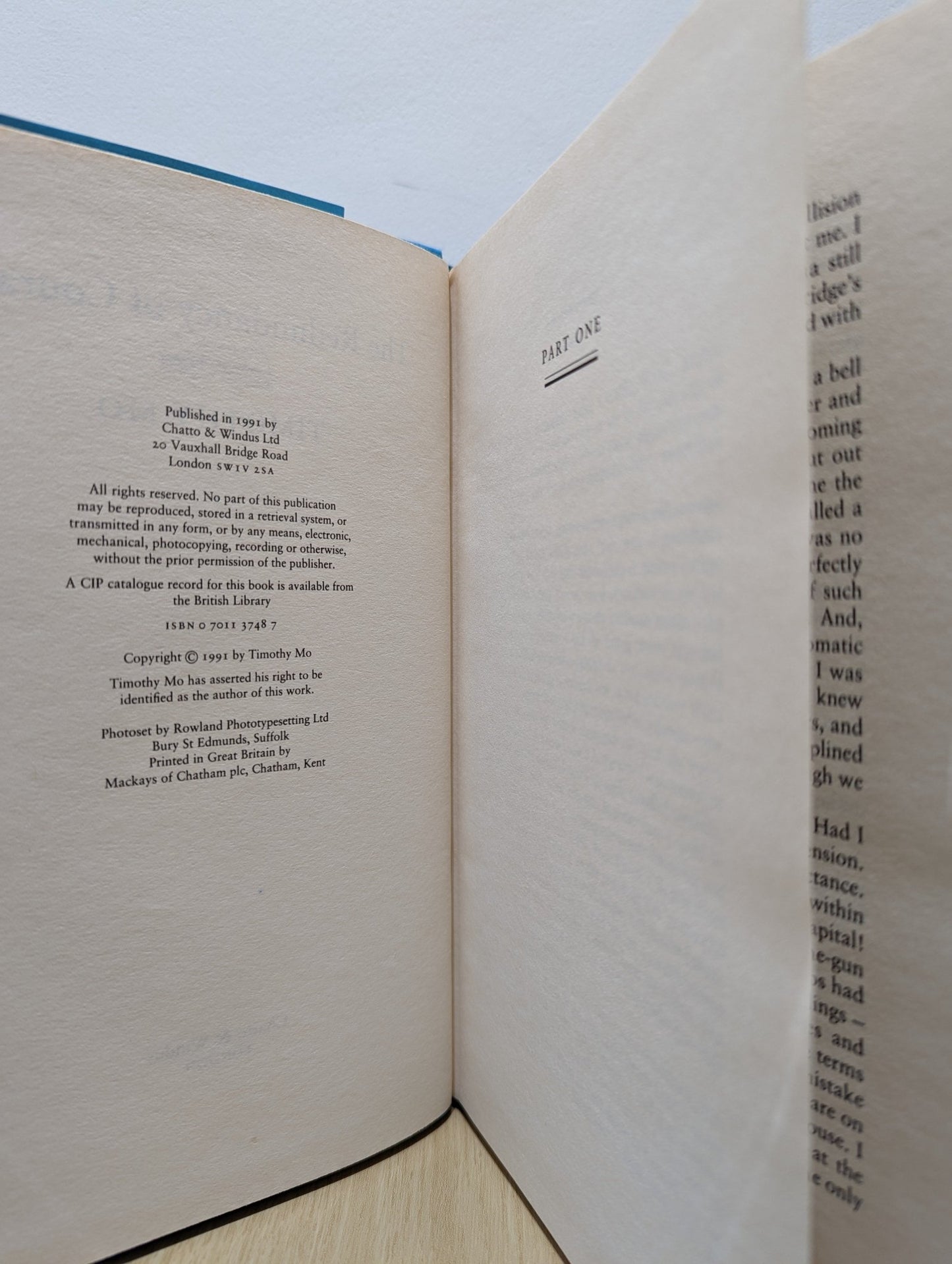 The Redundancy Of Courage by Timothy Mo (First Edition) - Fialta Books