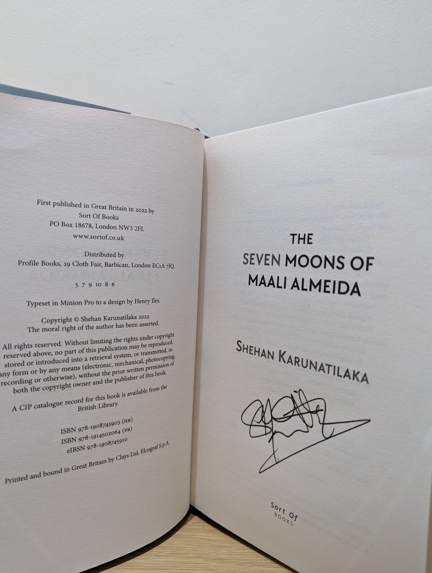 The Seven Moons of Maali Almeida by Shehan Karunatilaka (Signed) - Fialta Books