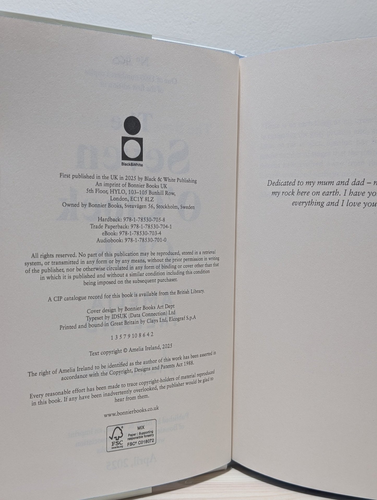 The Seven O'Clock Club by Amelia Ireland (Signed Numbered First Edition with sprayed edges) - Fialta Books