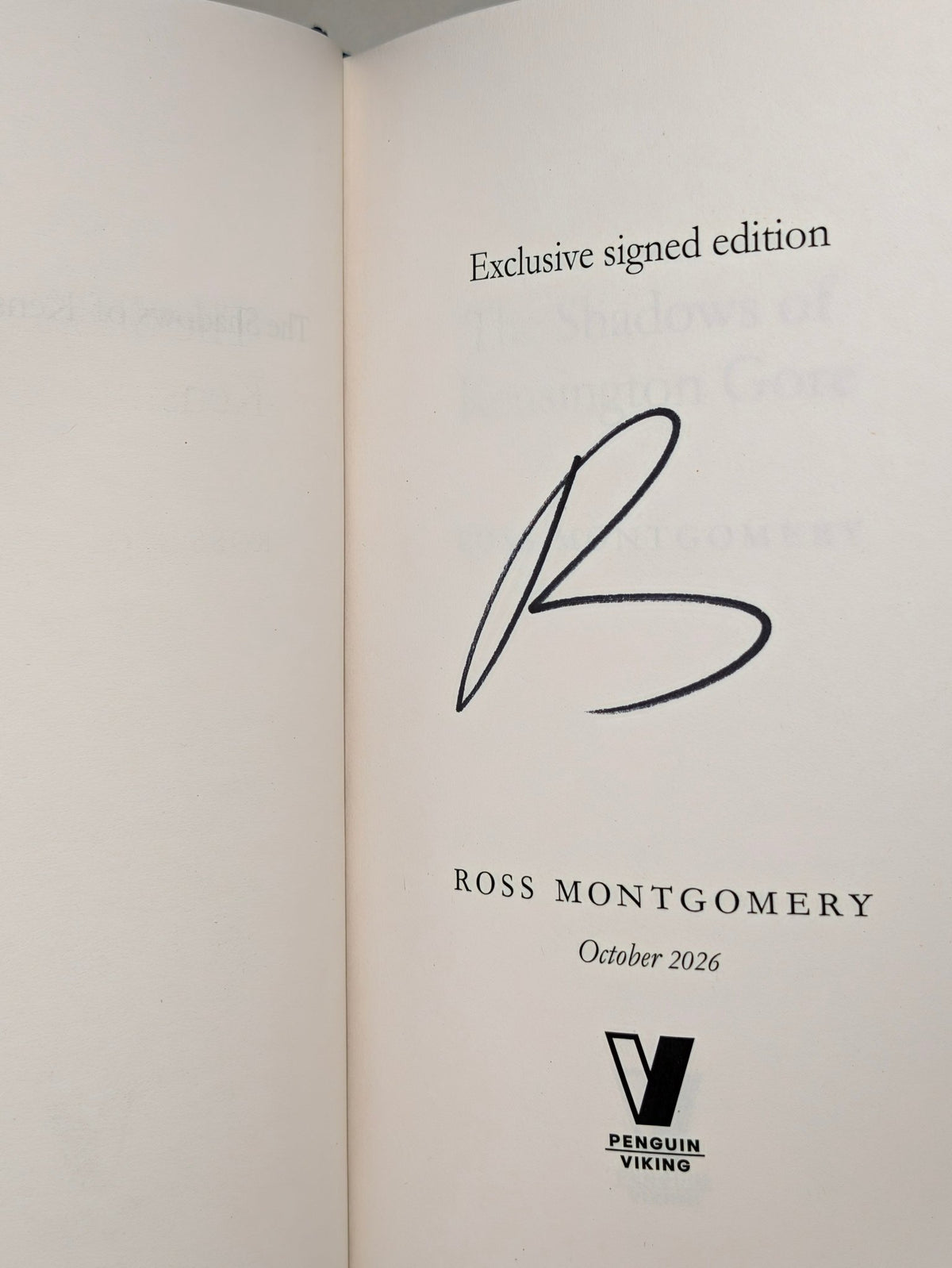 The Shadows of Kensington Gore by Ross Montgomery (Signed First Edition with sprayed edges) - Fialta Books
