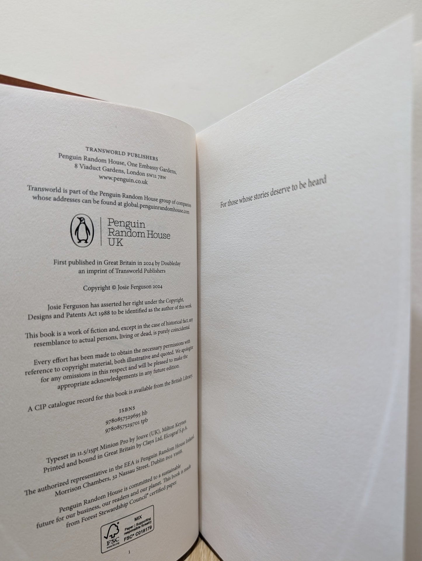 The Silence In Between by Josie Ferguson (Signed First Edition) - Fialta Books