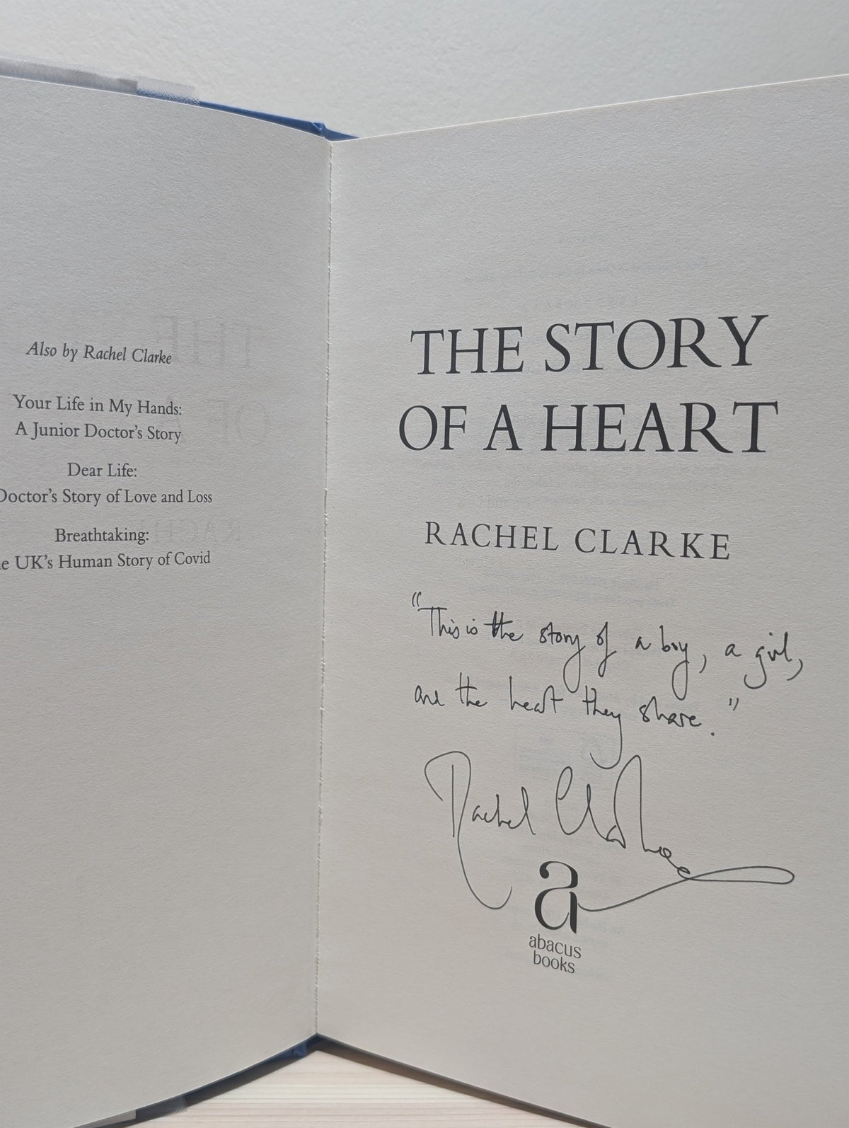 The Story of a Heart by Rachel Clarke (Signed Lined First Edition) - Fialta Books