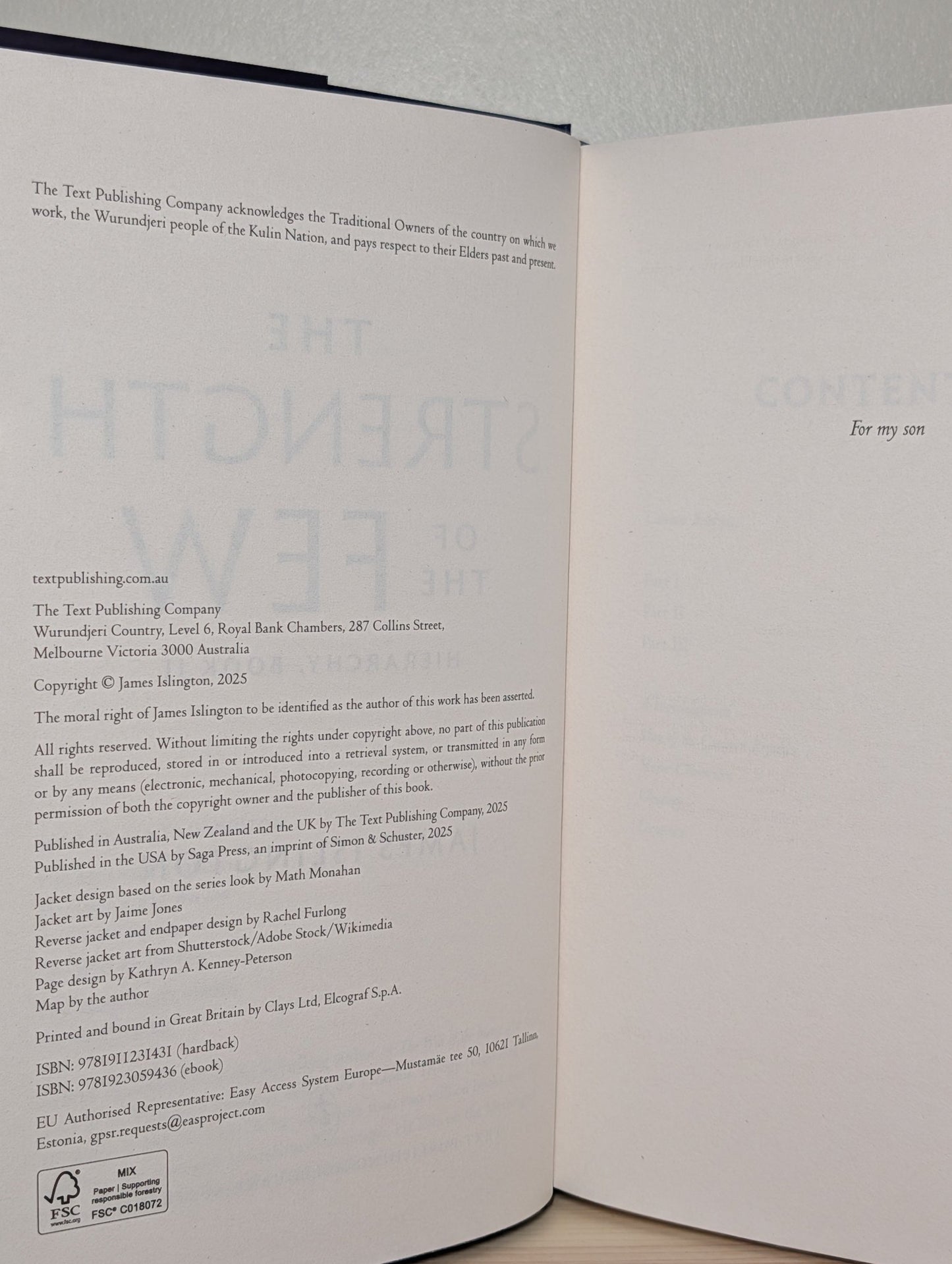 The Strength of the Few: Hierarchy 2 by James Islington (First Edition) - Fialta Books