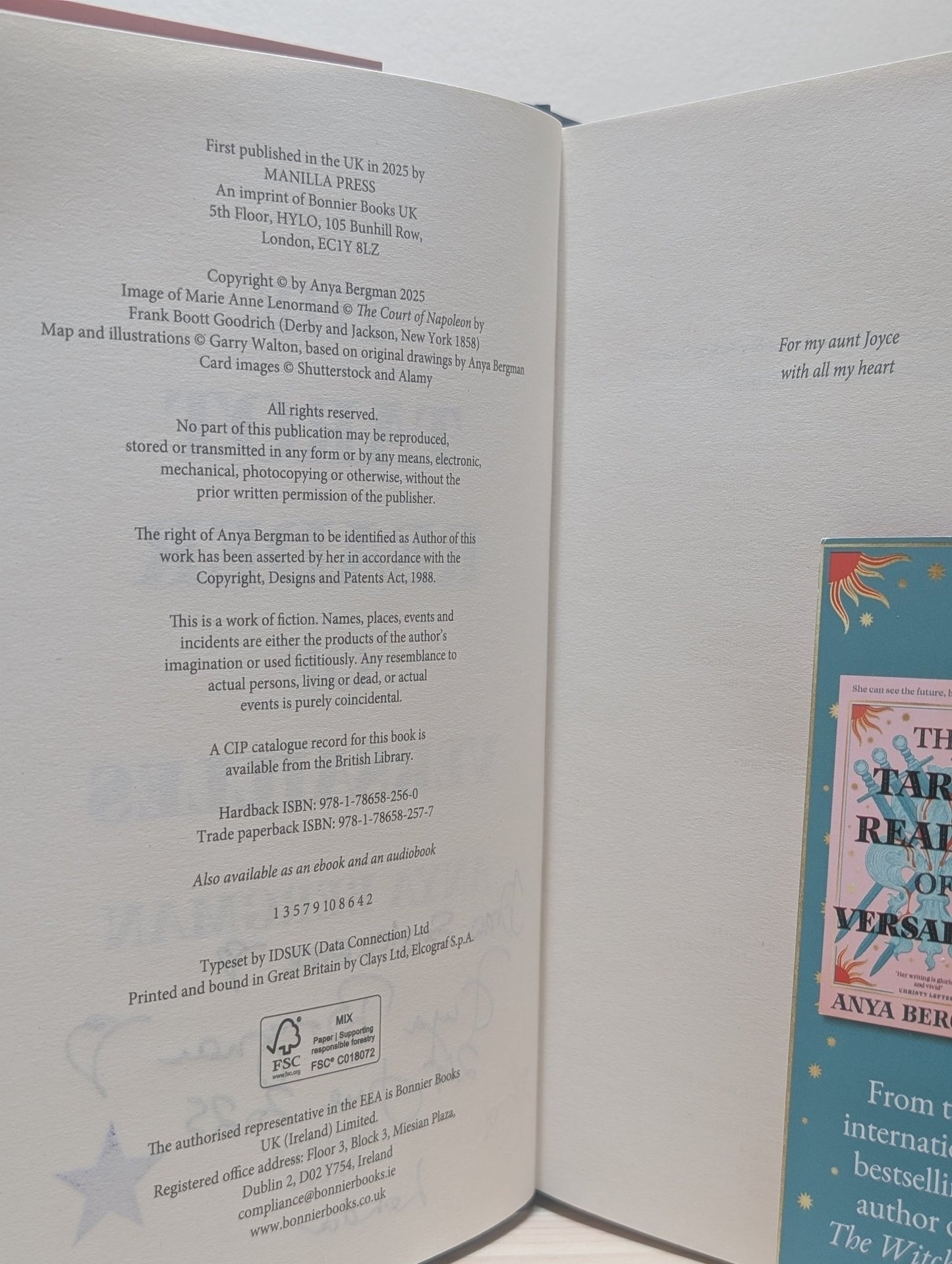 The Tarot Reader of Versailles by Anya Bergman (Signed Lined First Edition) - Fialta Books