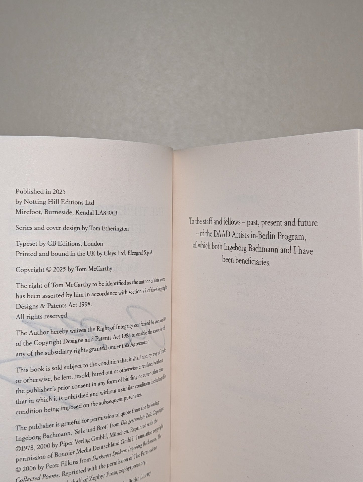 The Threshold and the Ledger by Tom McCarthy (Signed First Edition) - Fialta Books