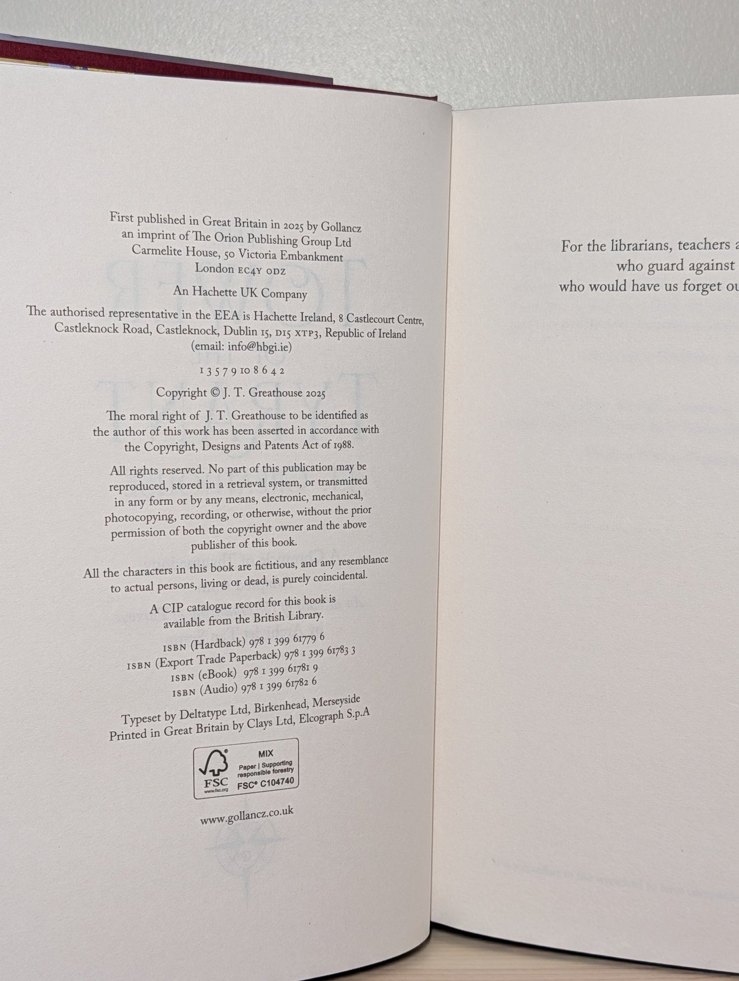 The Tower of the Tyrant by J.T. Greathouse (Signed First Edition with sprayed edges) - Fialta Books