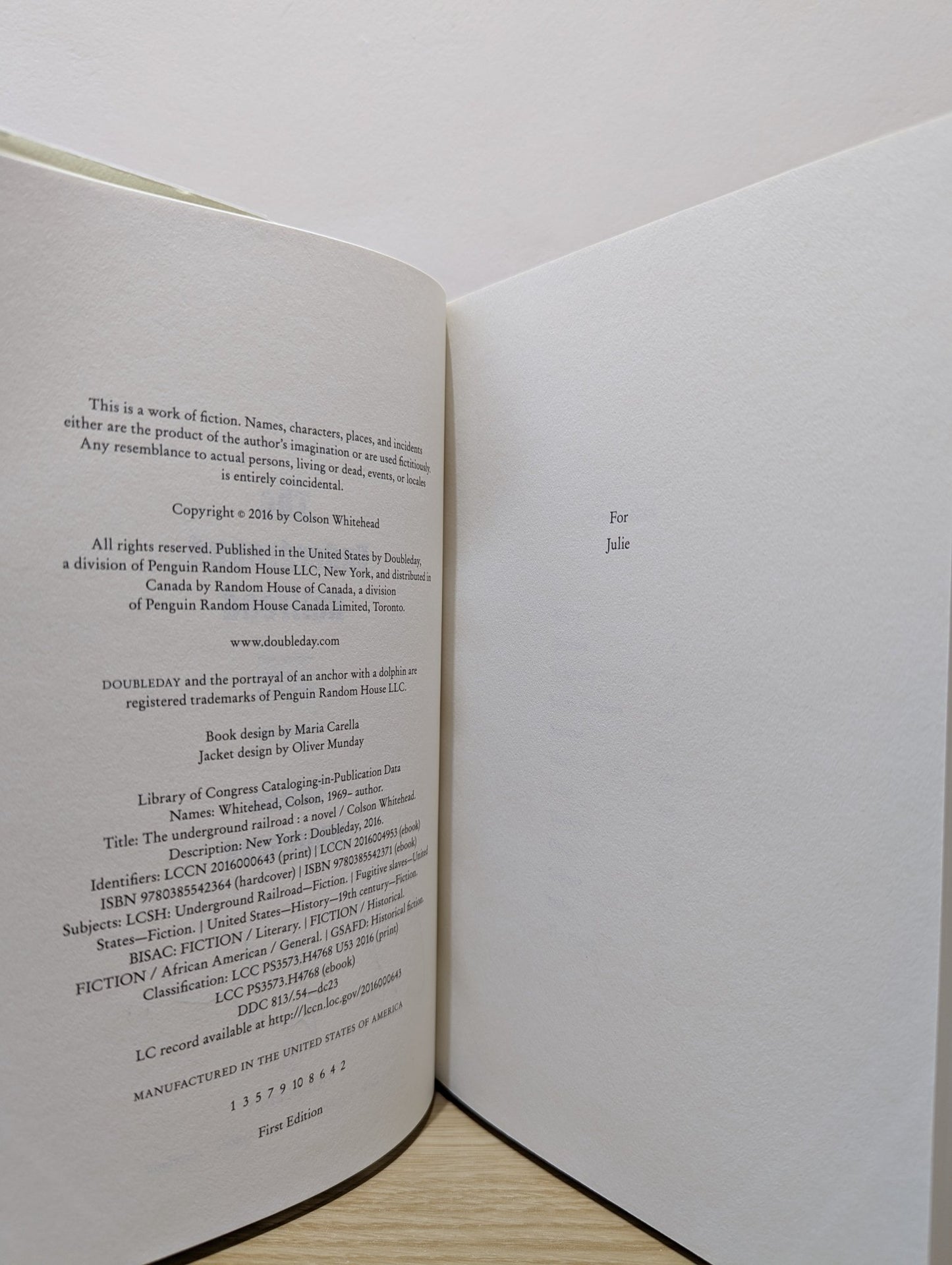 The Underground Railroad: A Novel by Colson Whitehead (Signed First Edition) - Fialta Books