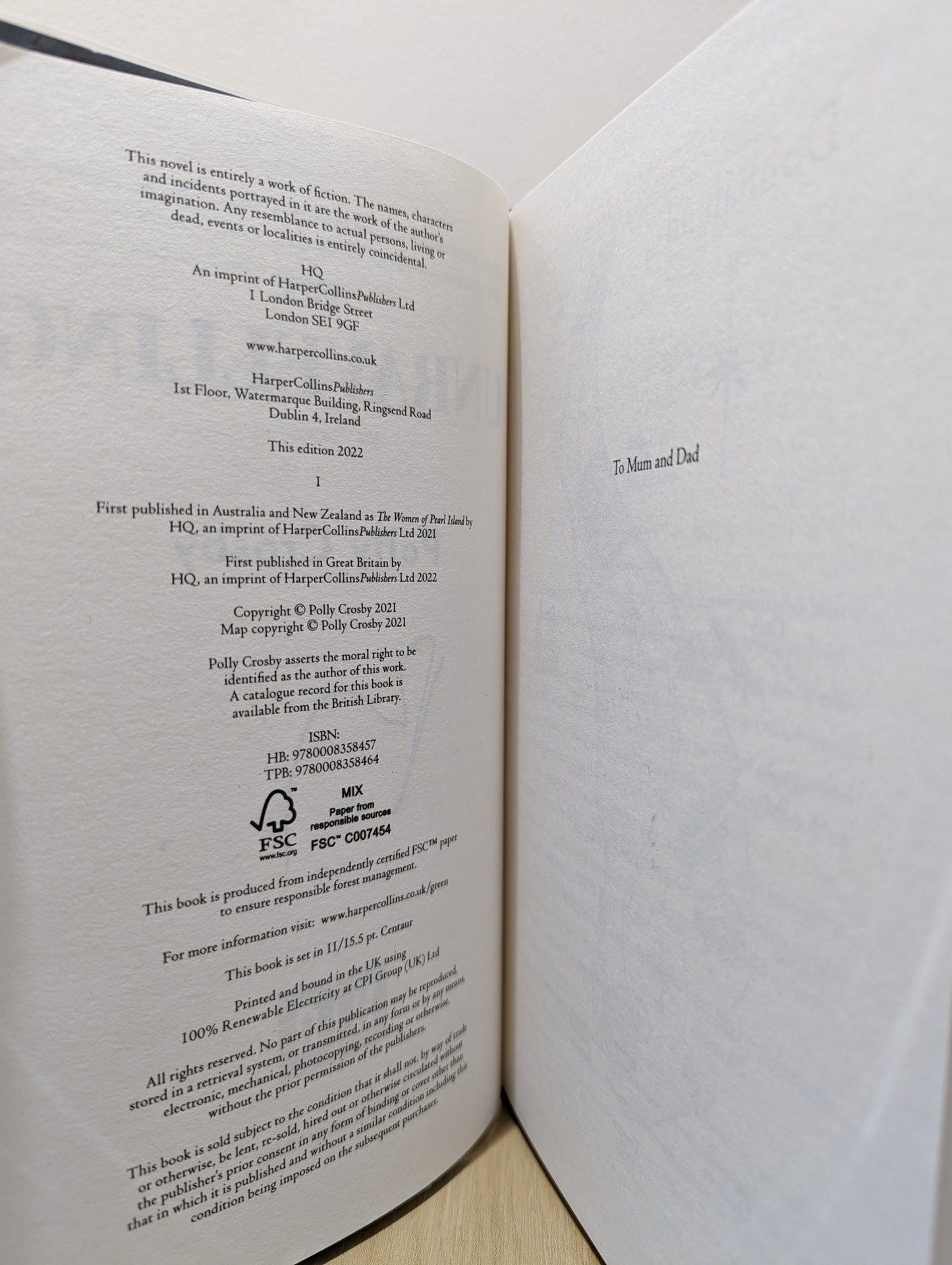 The Unravelling by Polly Crosby (Signed First Edition) - Fialta Books