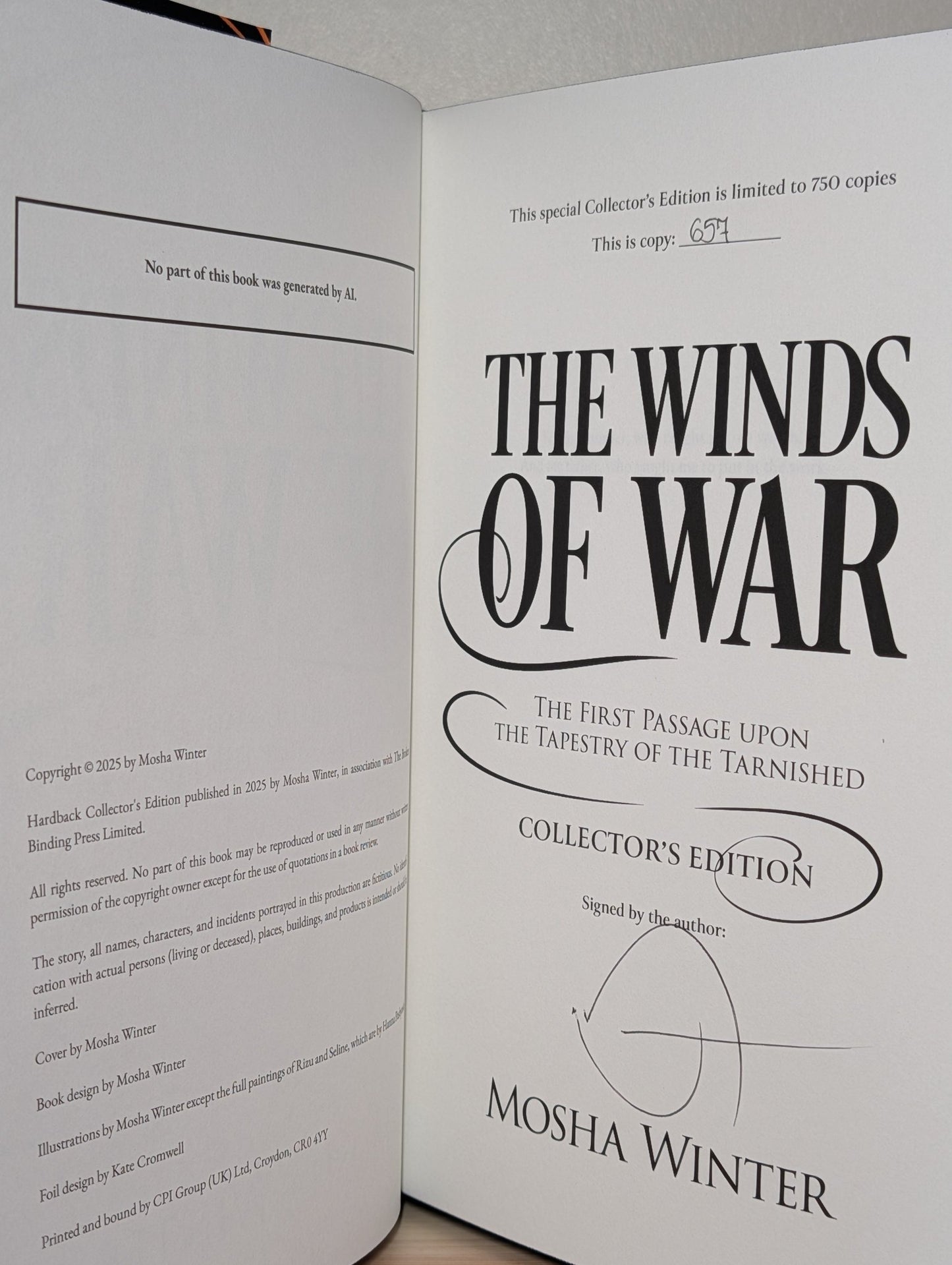 The Winds of War by Mosha Winter (Signed Deluxe Edition with sprayed edges) - Fialta Books