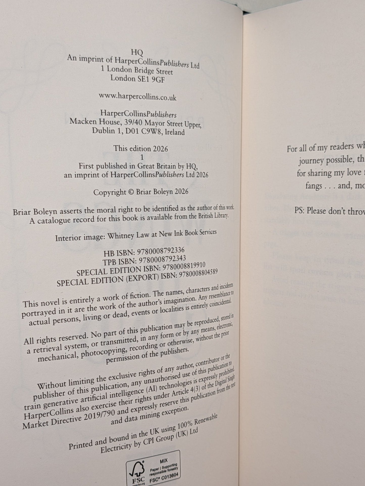 The Wings That Bind by Briar Boleyn (First Edition with sprayed edges) - Fialta Books