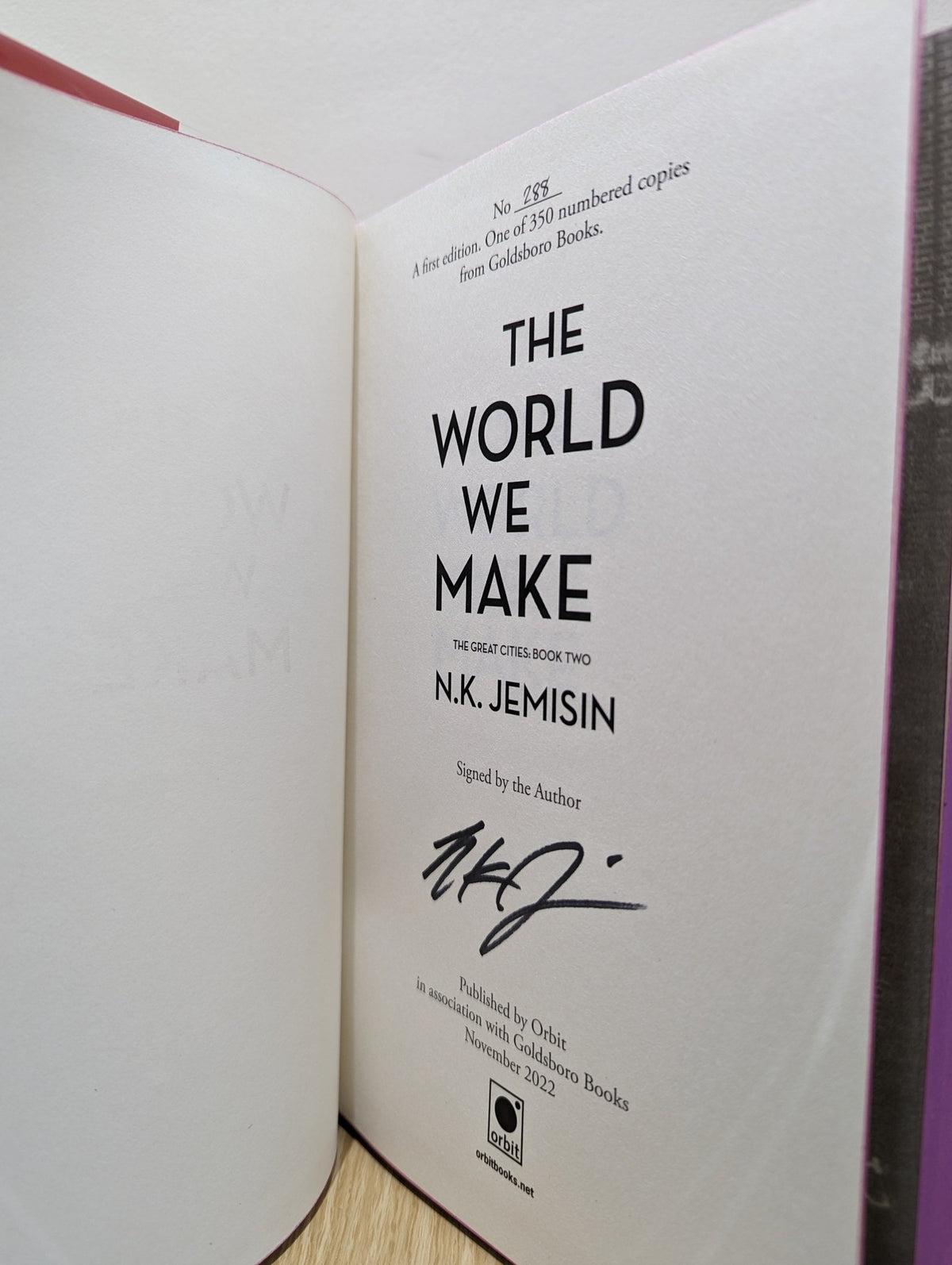 The World We Make by N. K. Jemisin (Signed Numered First Edition with sprayed edges) - Fialta Books