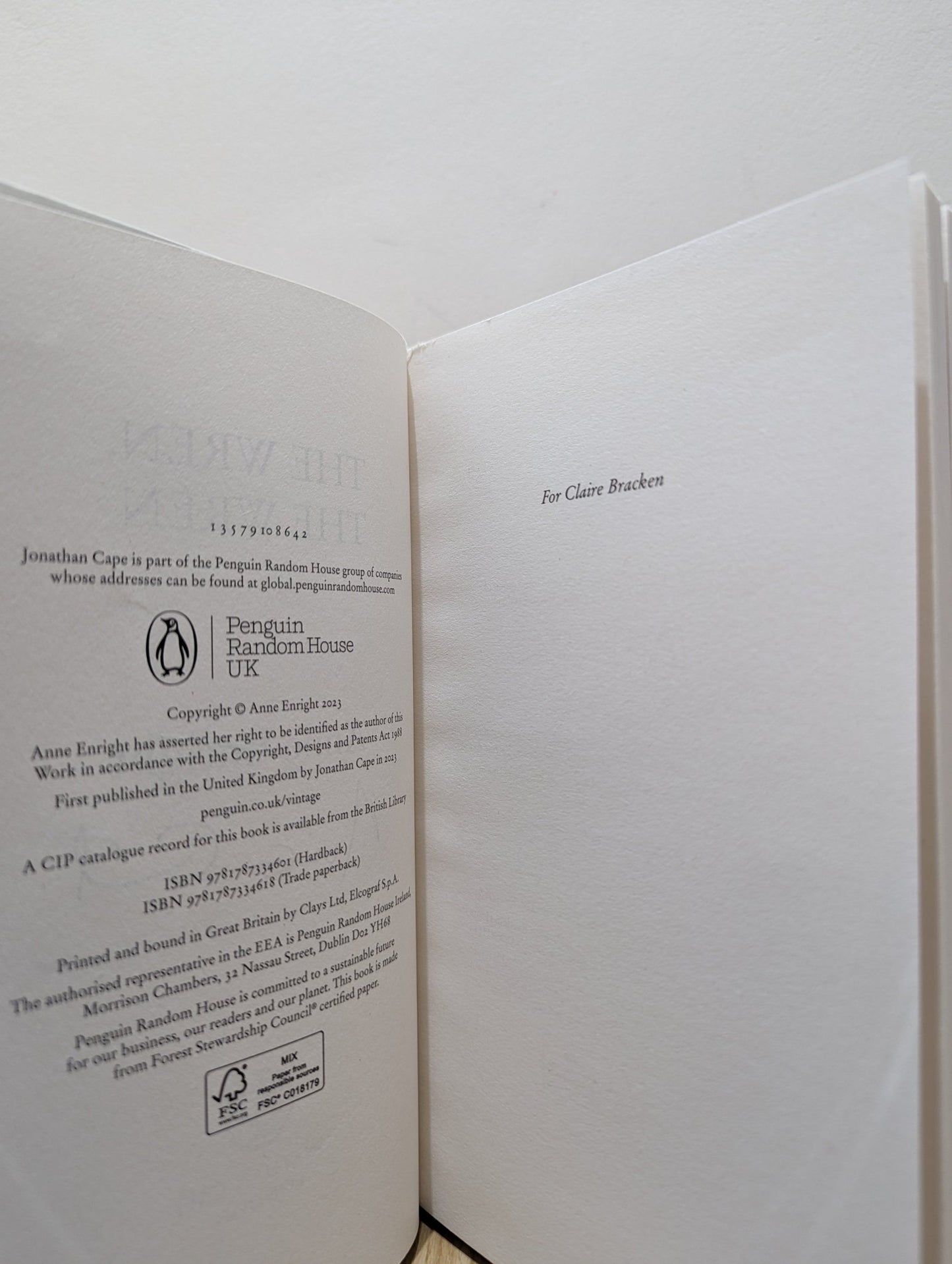 The Wren, The Wren by Anne Enright (Signed First Edition) - Fialta Books