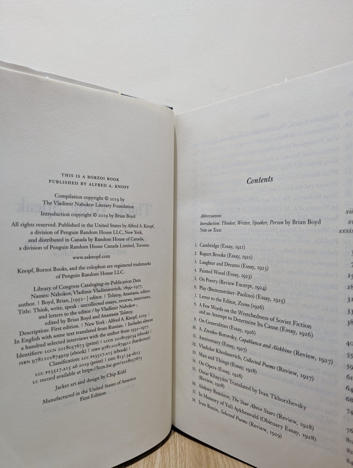 Think, Write, Speak by Vladimir Nabokov - Fialta Books