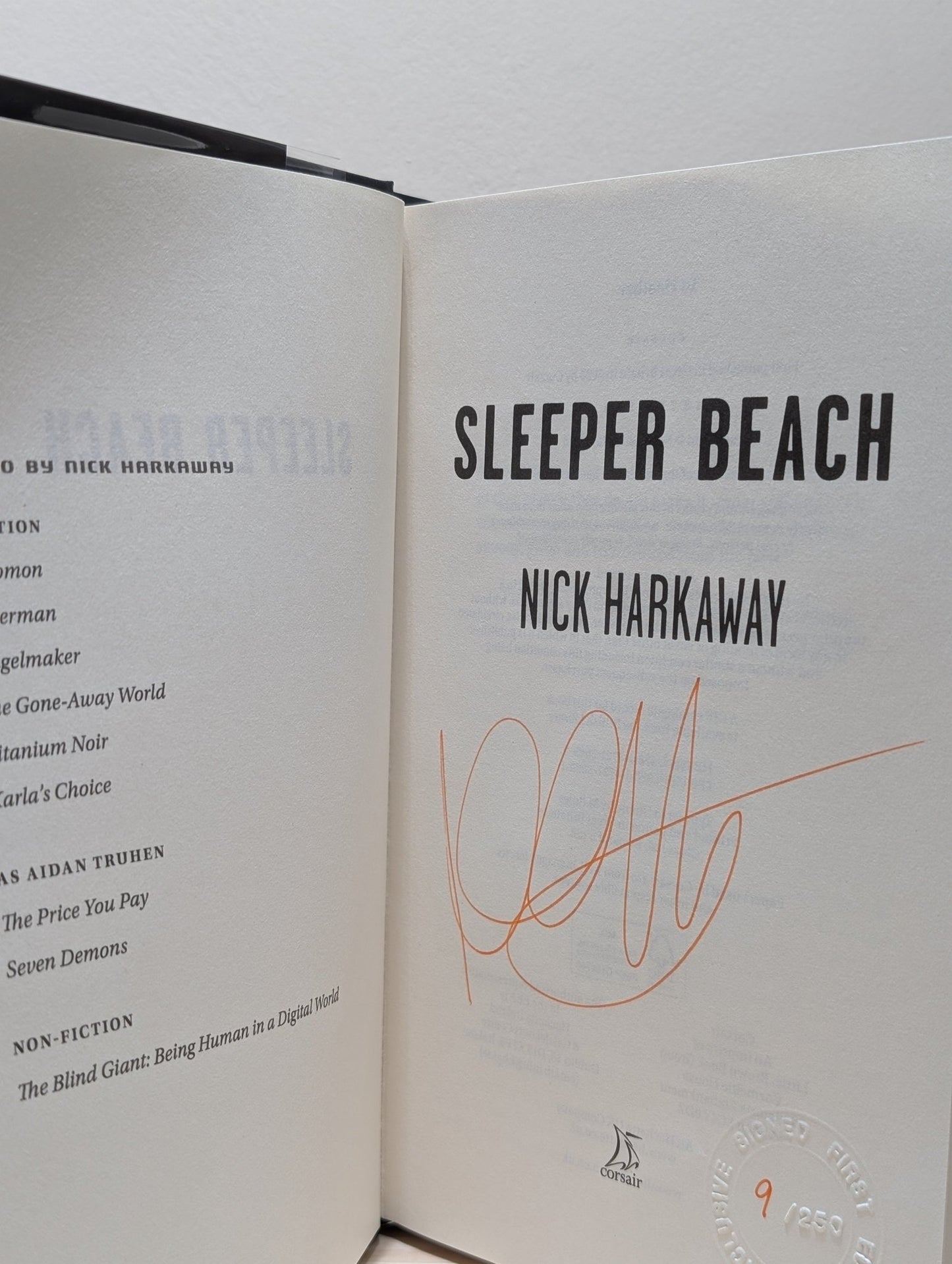 Titanium Noir; Sleeper Beach by Nick Harkaway (Signed Numbered First Edition) - Fialta Books