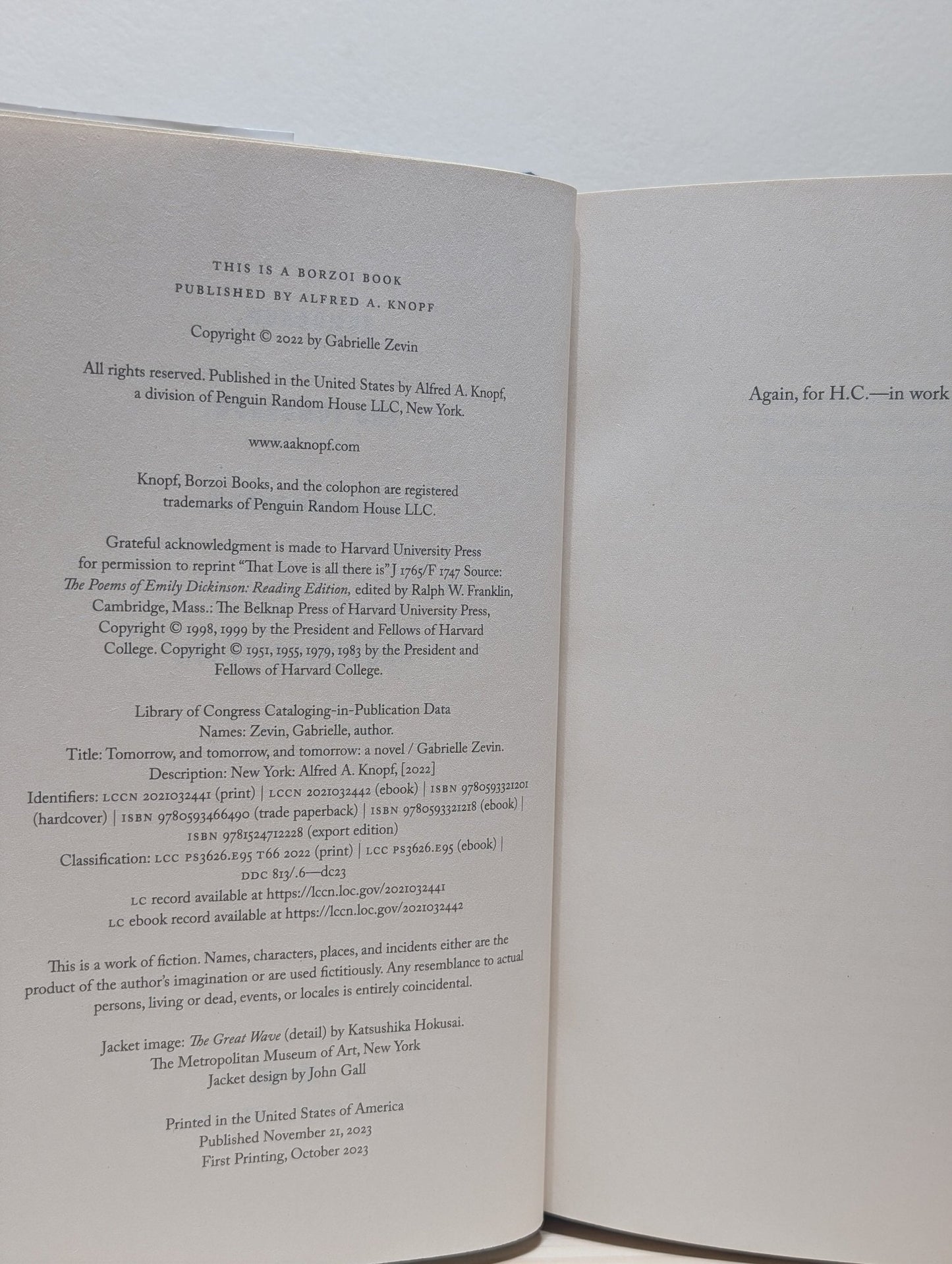 Tomorrow, and Tomorrow, and Tomorrow: A novel by Gabrielle Zevin (Signed Barnes & Noble Edition) - Fialta Books