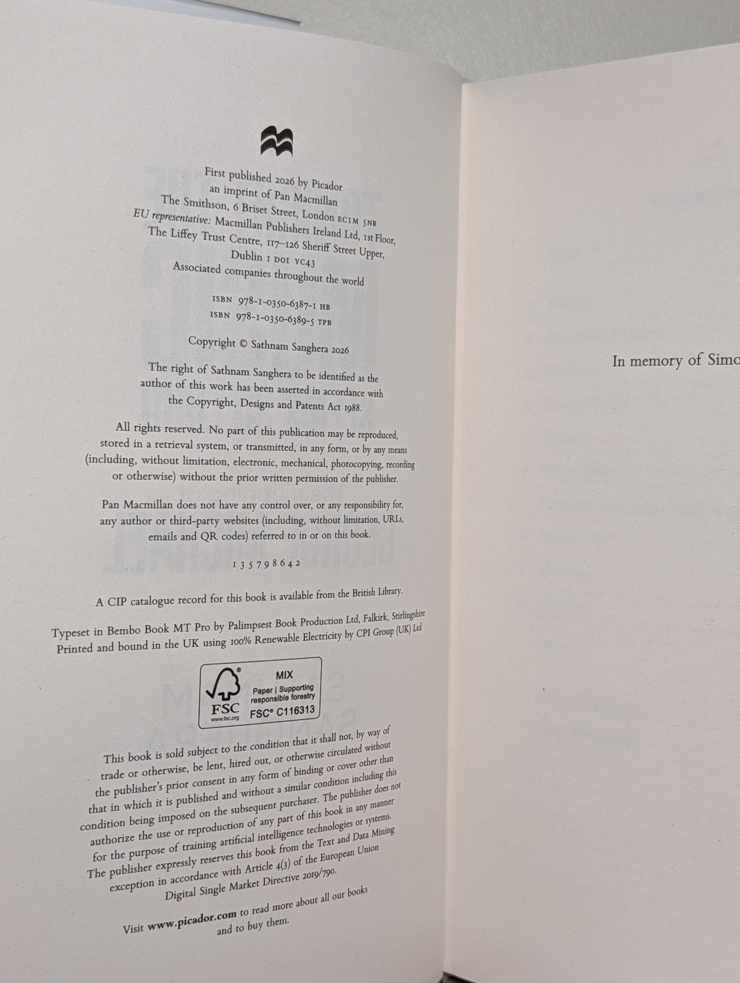 Tonight the Music Seems So Loud by Sathnam Sanghera (Signed Dated First Edition) - Fialta Books