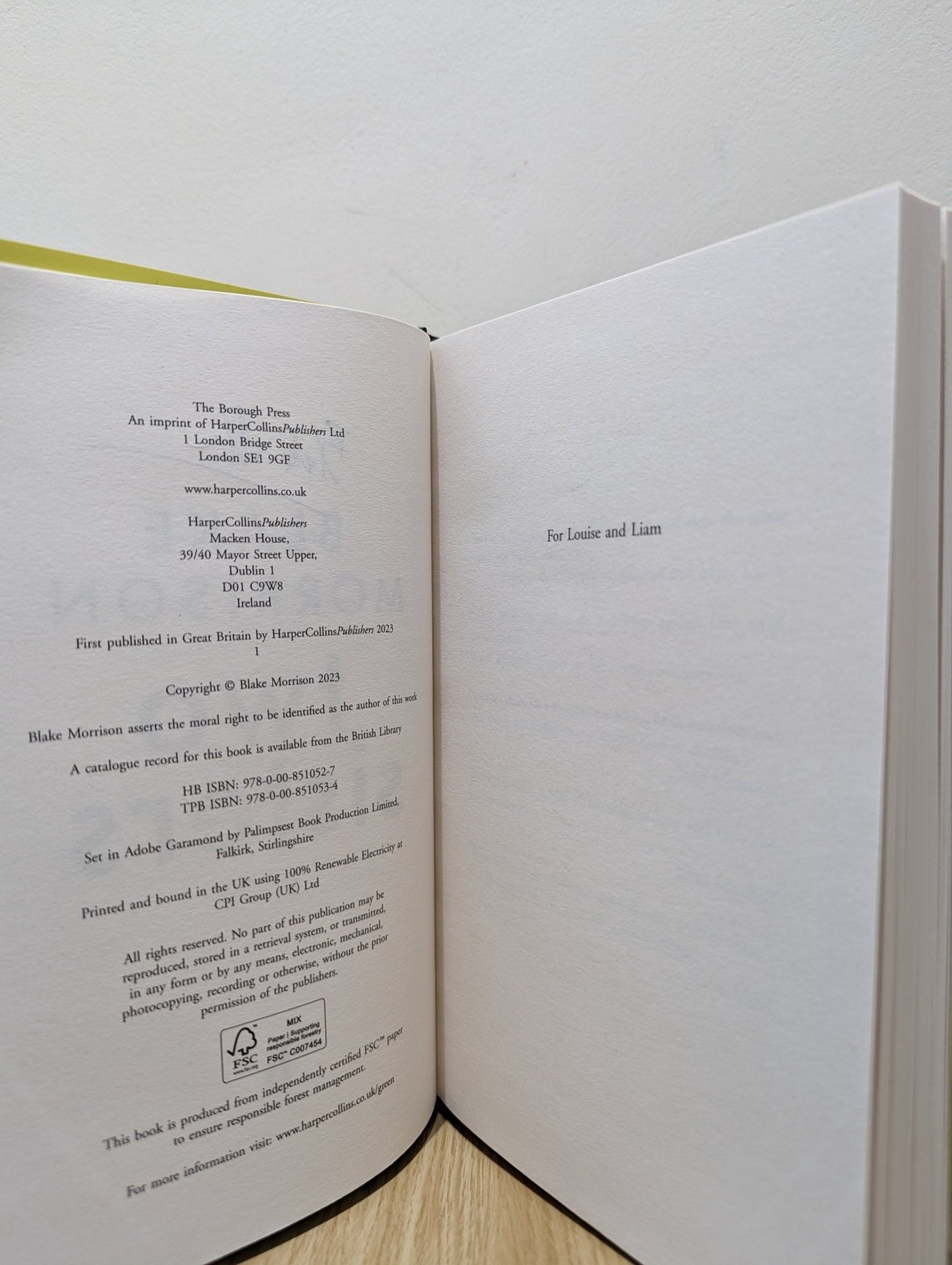 Two Sisters by Blake Morrison (Signed First Edition) - Fialta Books