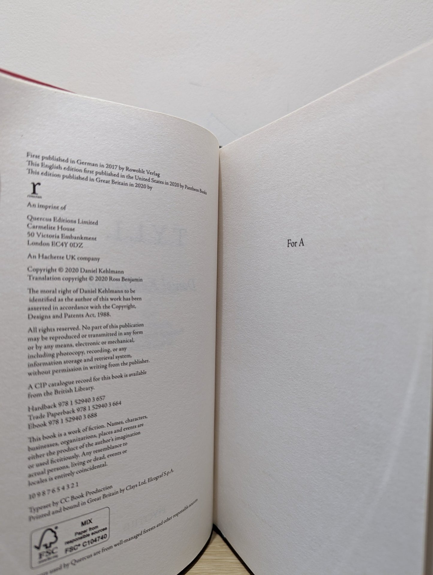 Tyll by Daniel Kehlmann - Fialta Books