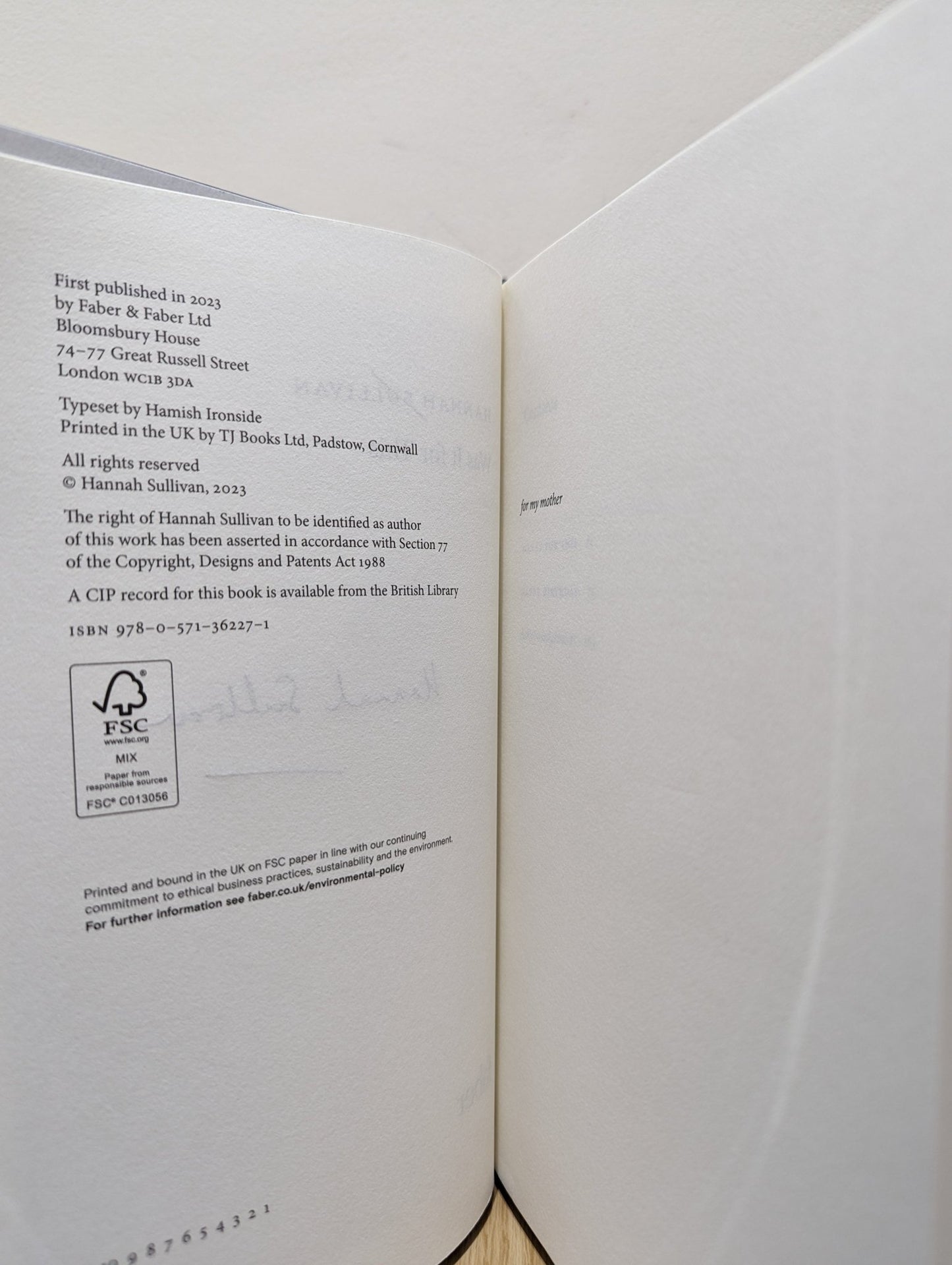 Was It for This by Hannah Sullivan (Signed First Edition) - Fialta Books