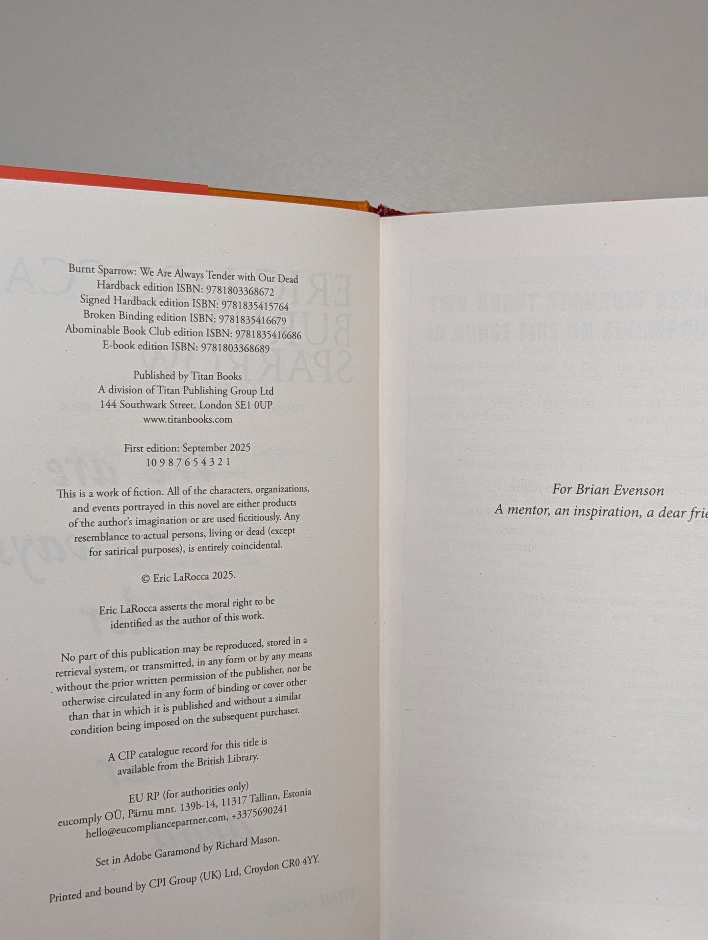 We Are Always Tender with Our Dead by Eric LaRocca (Signed First Edition) - Fialta Books