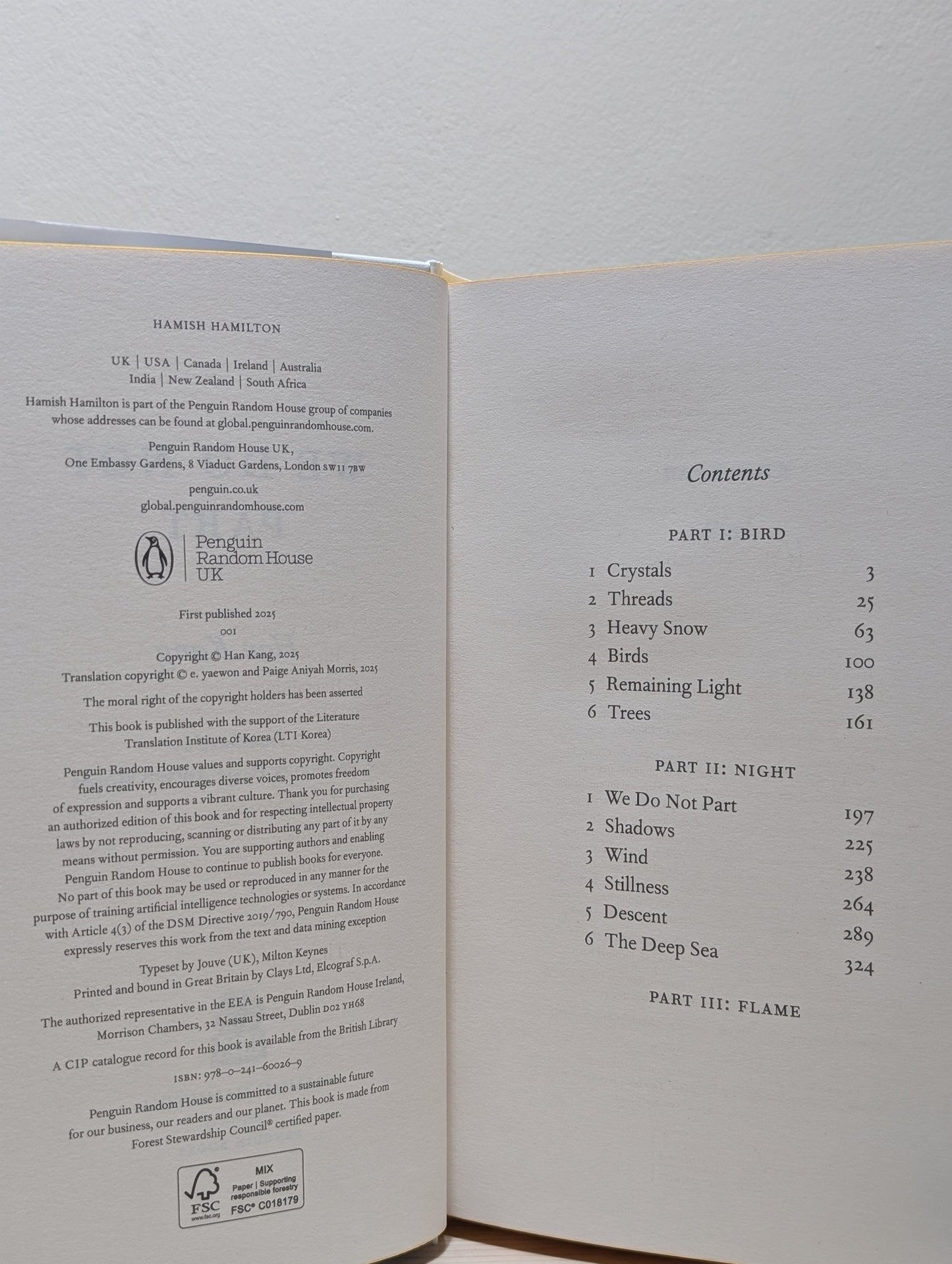 We Do Not Part by Han Kang (Signed First Edition with sprayed edges) - Fialta Books