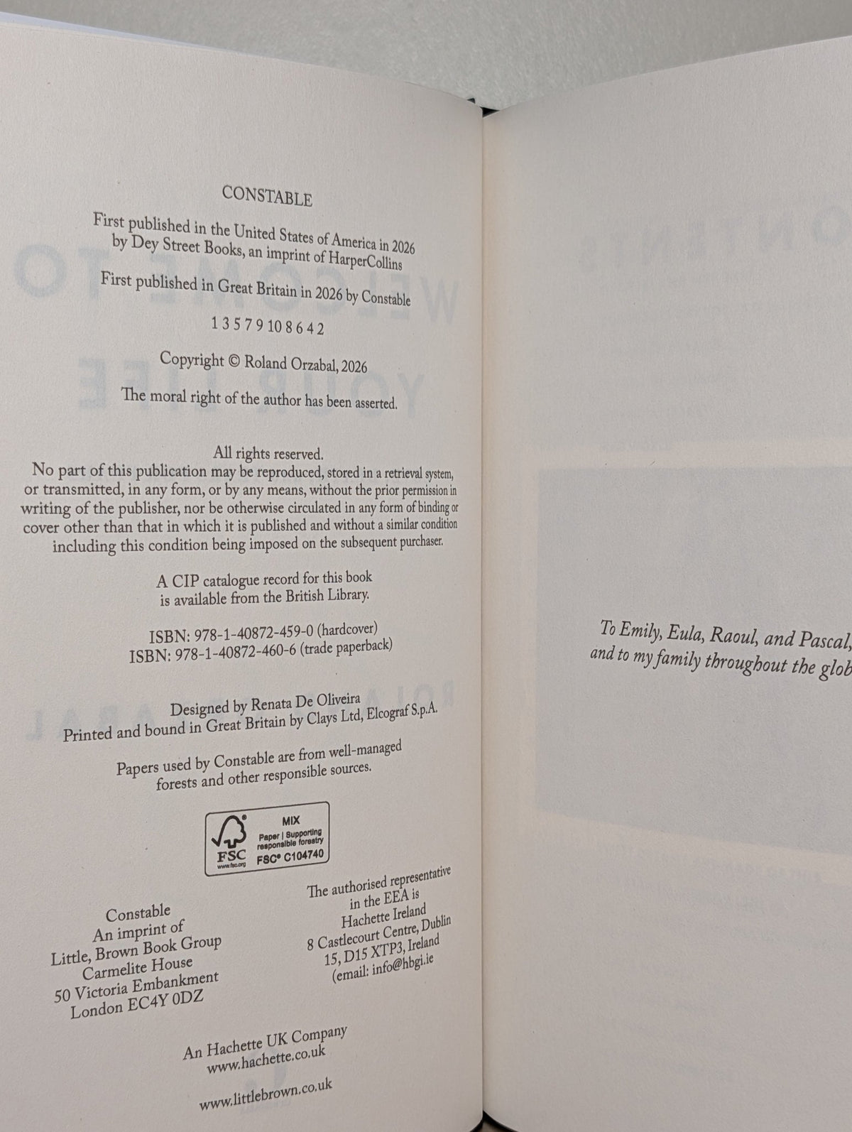 Welcome to Your Life by Roland Orzabal (Signed First Edition) - Fialta Books