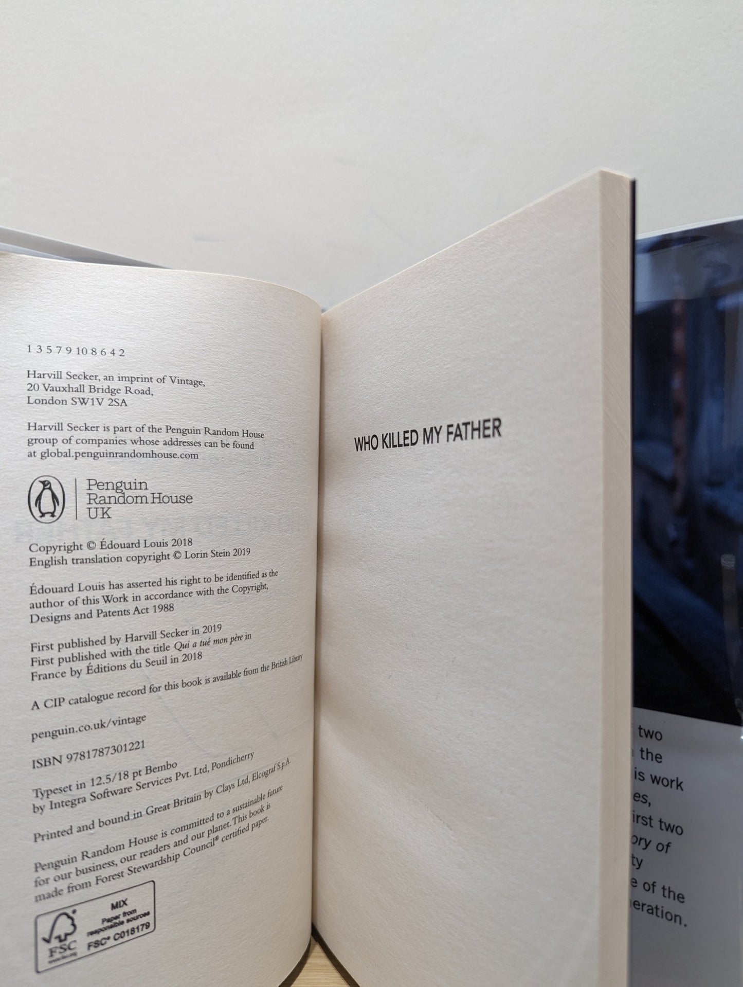 Who Killed My Father by Edouard Louis (Signed First Edition) - Fialta Books