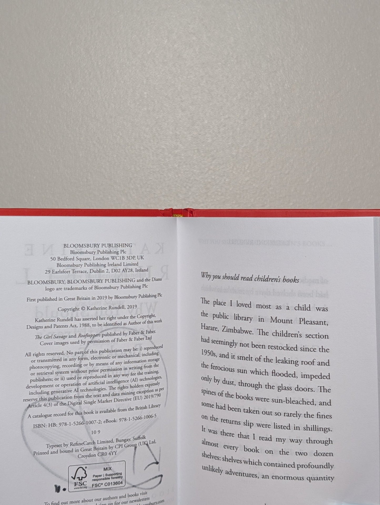 Why You Should Read Children's Books, Even Though You Are So Old and Wise by Katherine Rundell (Signed) - Fialta Books