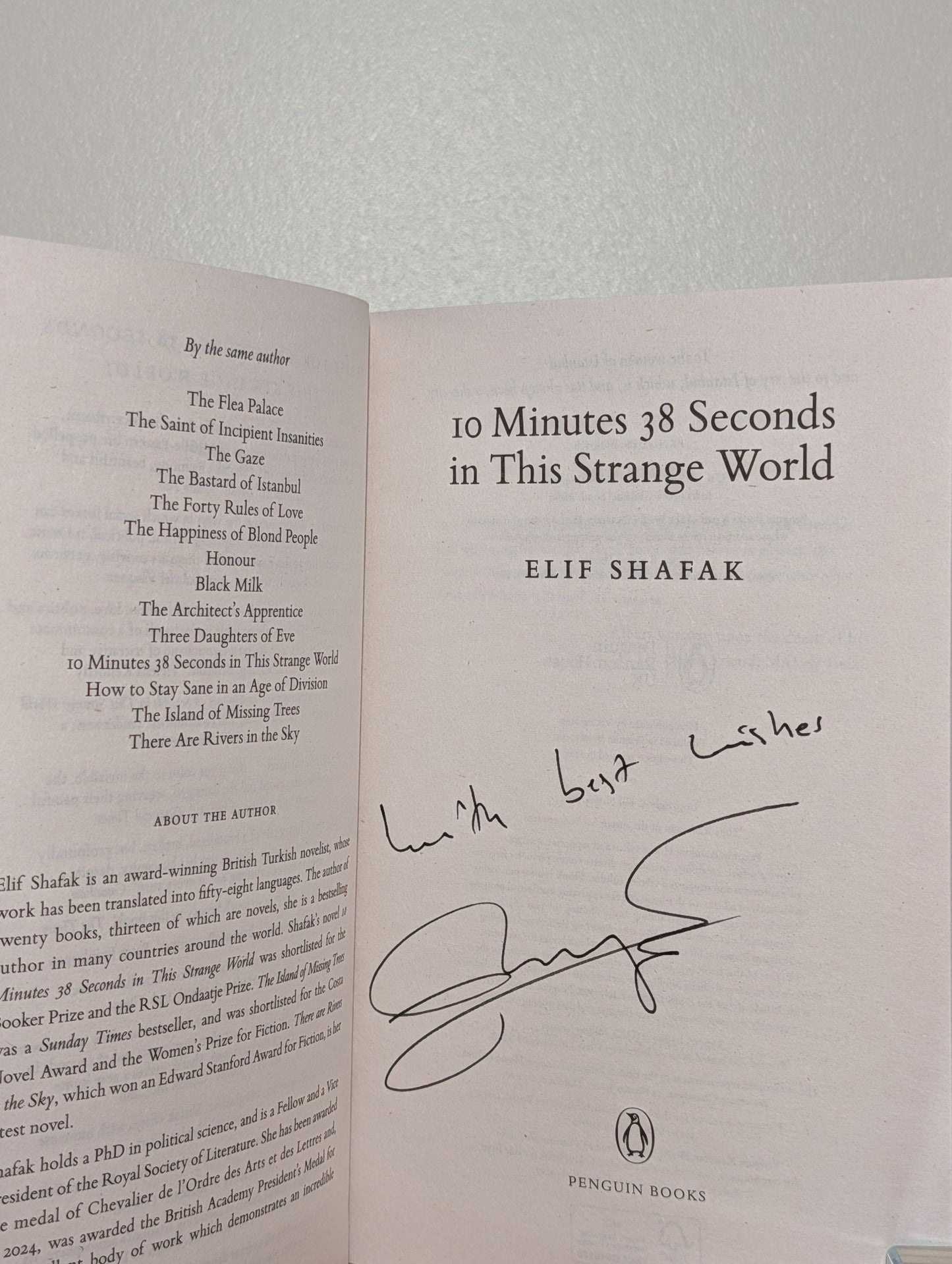 10 Minutes 38 Seconds in this Strange World by Shafak Elif (Signed) - Fialta Books