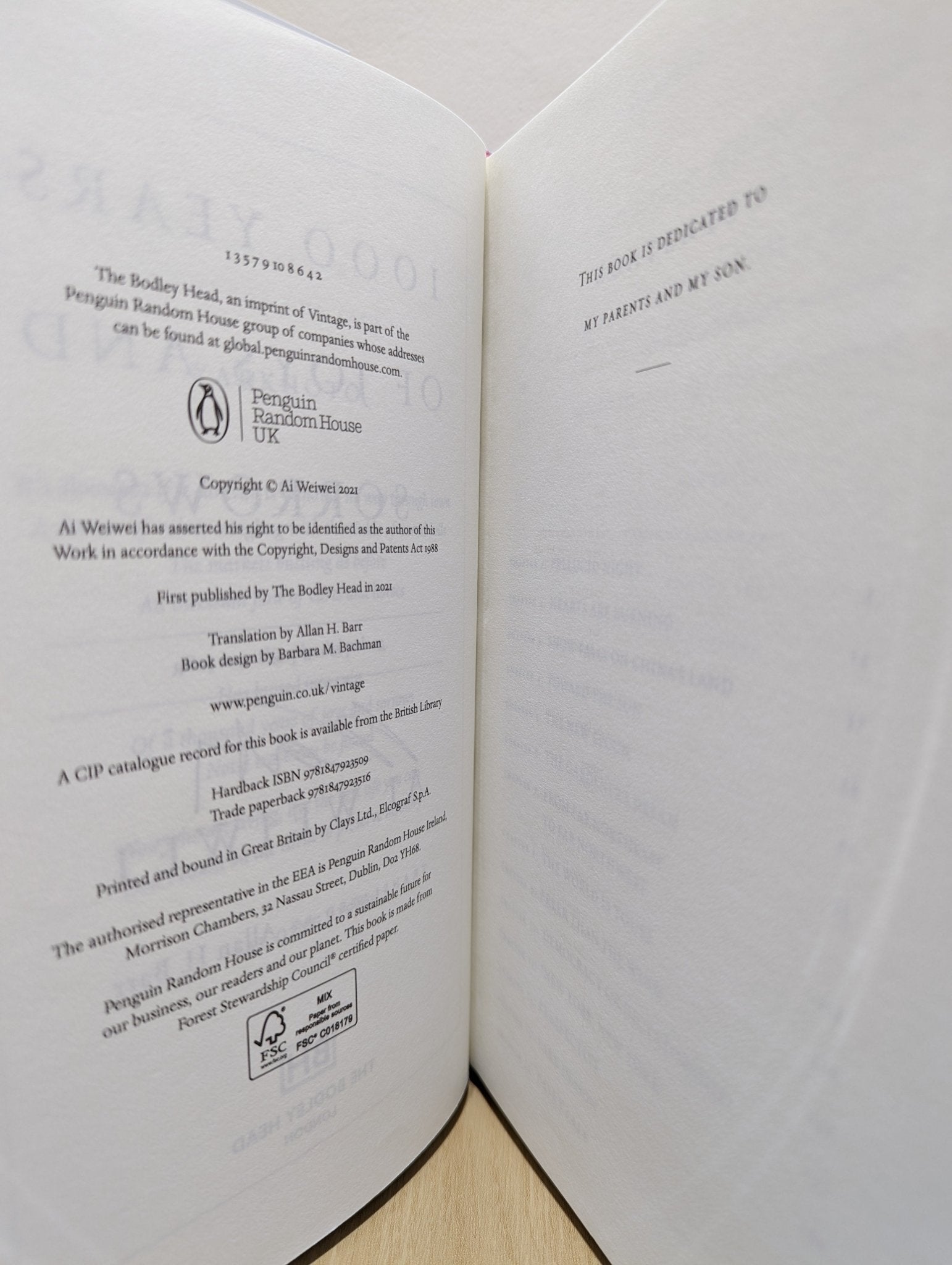 1000 Years of Joys and Sorrows by Weiwei Ai (Signed First Edition) - Fialta Books