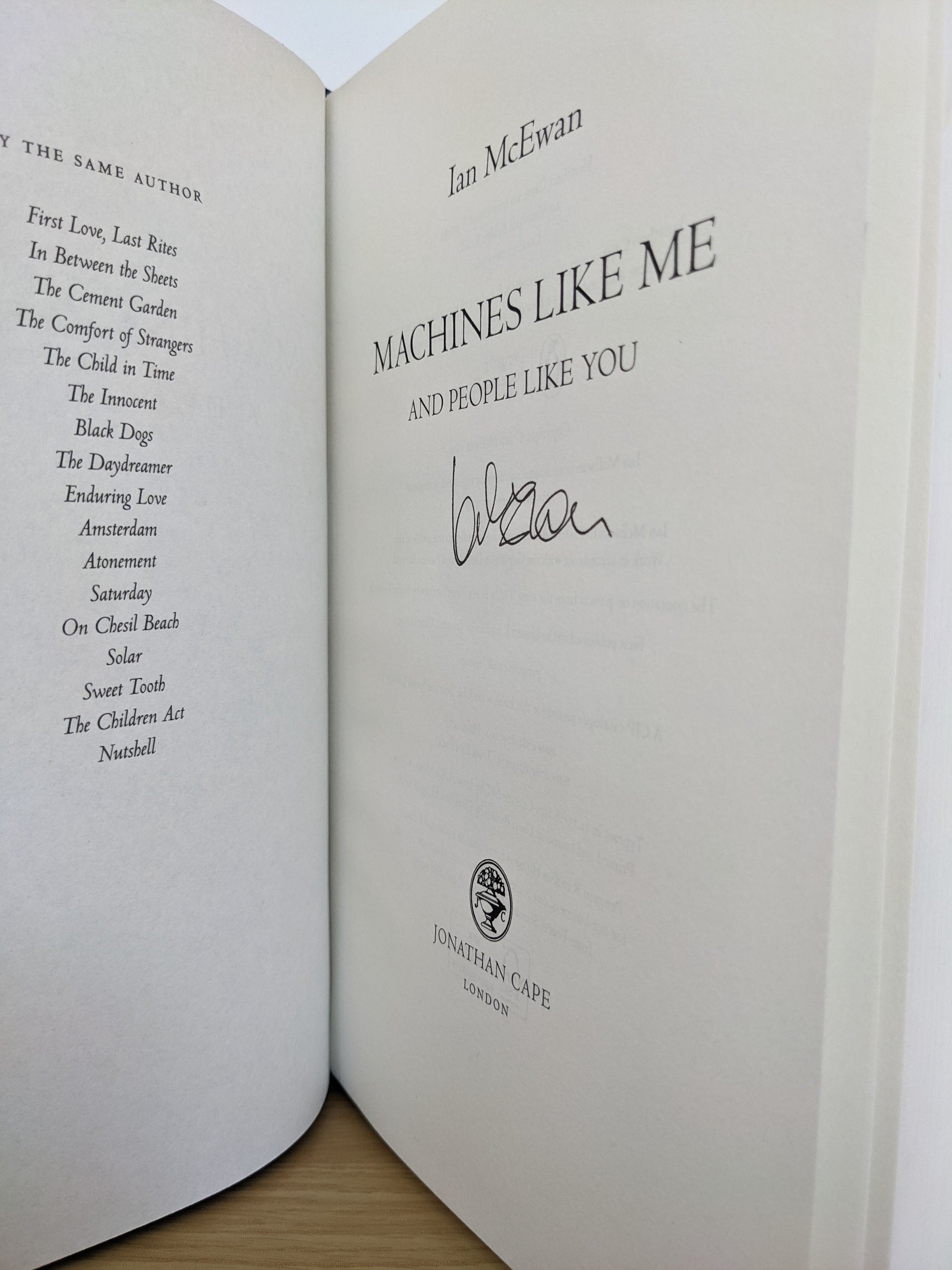 Machines Like Me (Signed First Edition)