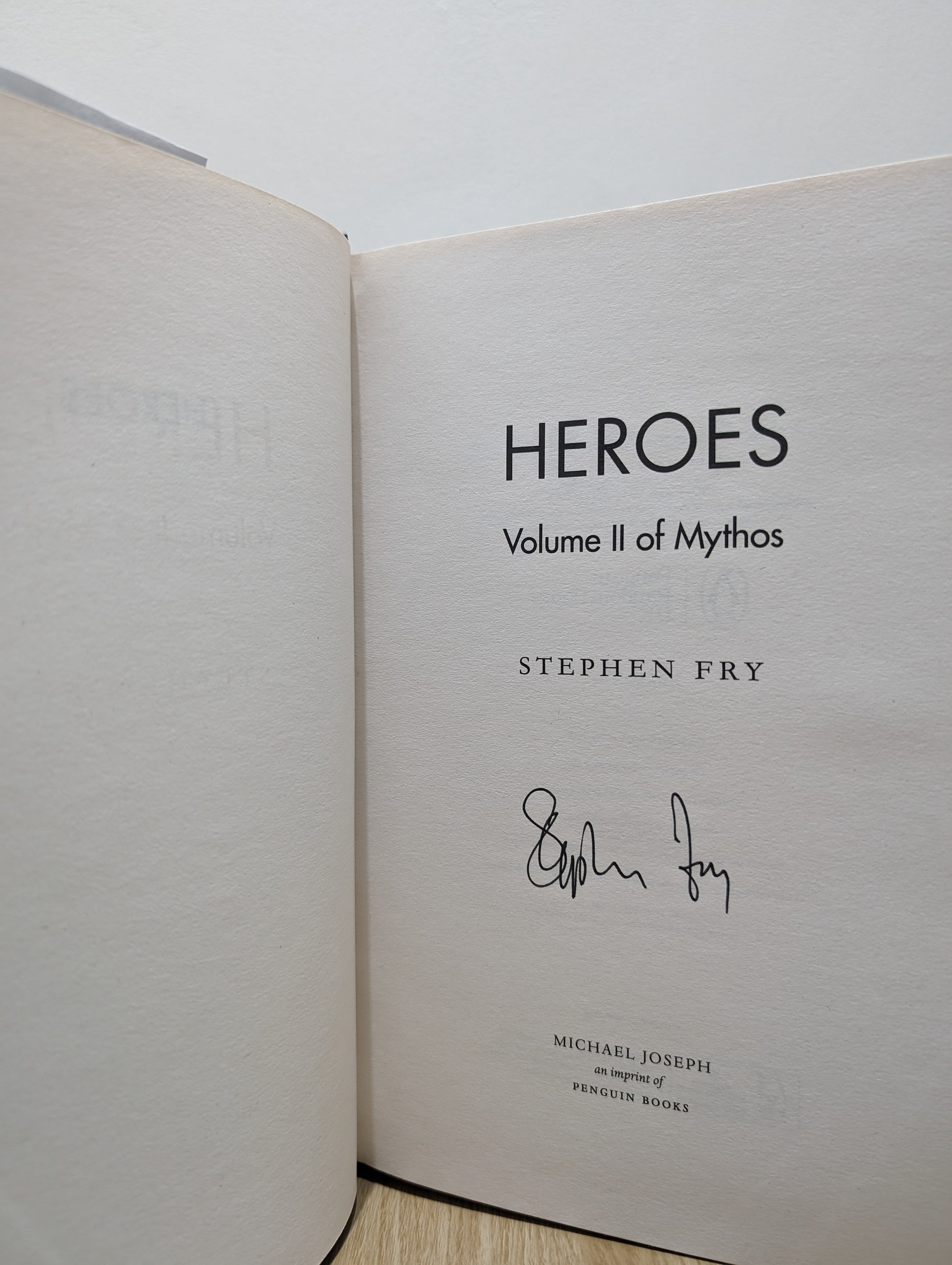 Mythos; Heroes; Troy (Stephen Fry's Great Mythology Signed Set)