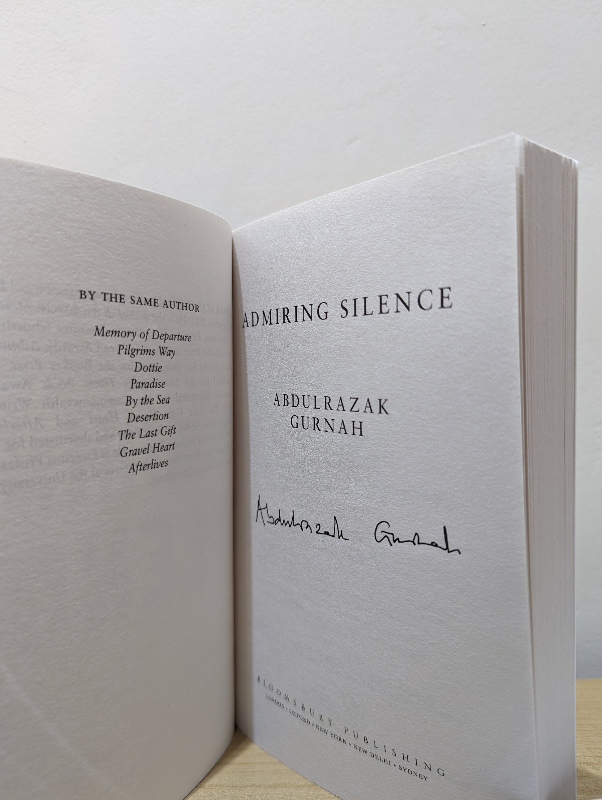 Admiring Silence (Signed to Title Page)