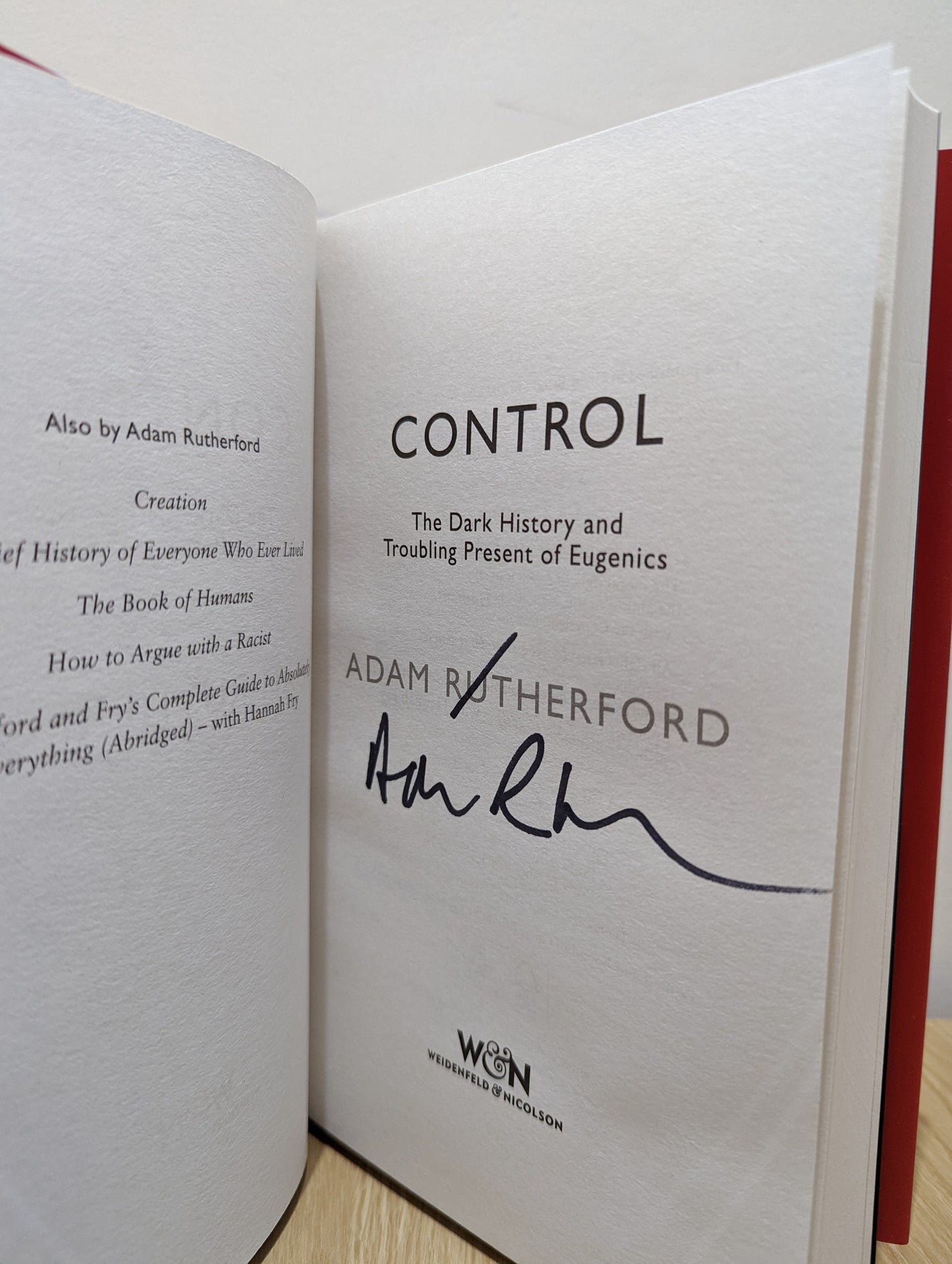 Control: The Dark History and Troubling Present of Eugenics (Signed First Edition)