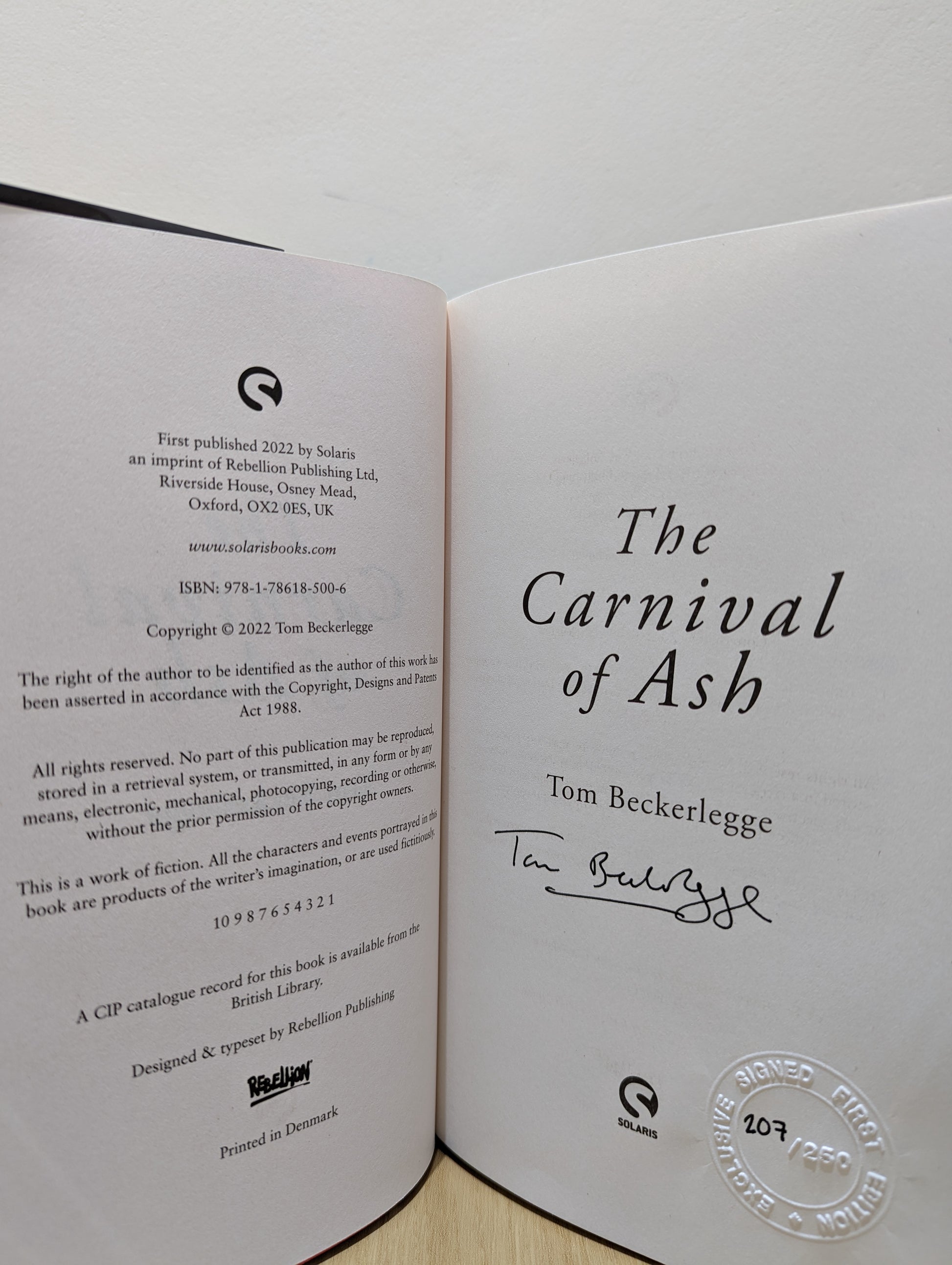 The Carnival Of Ash (Signed First Edition)