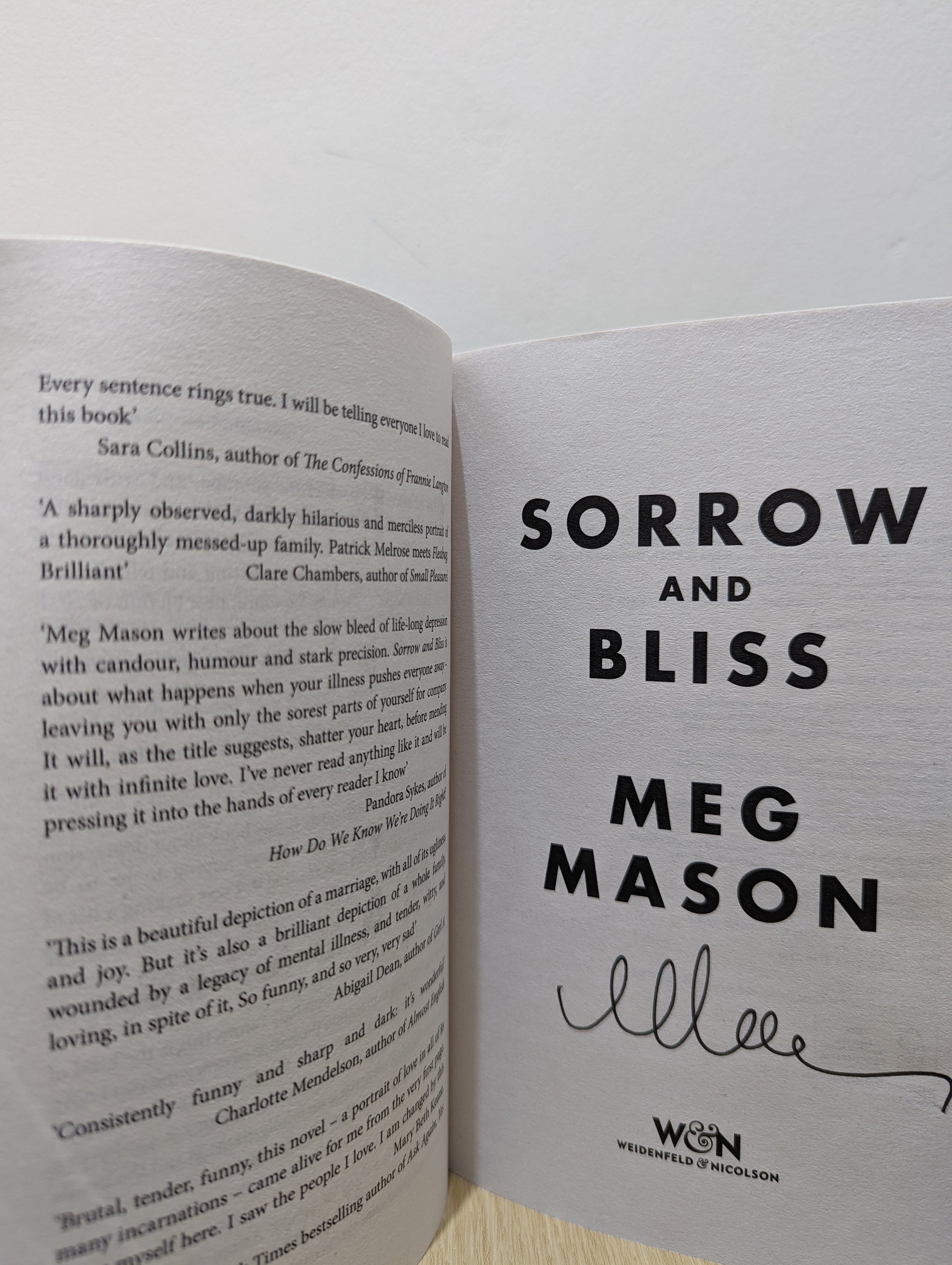 Sorrow and Bliss (Signed Paperback)