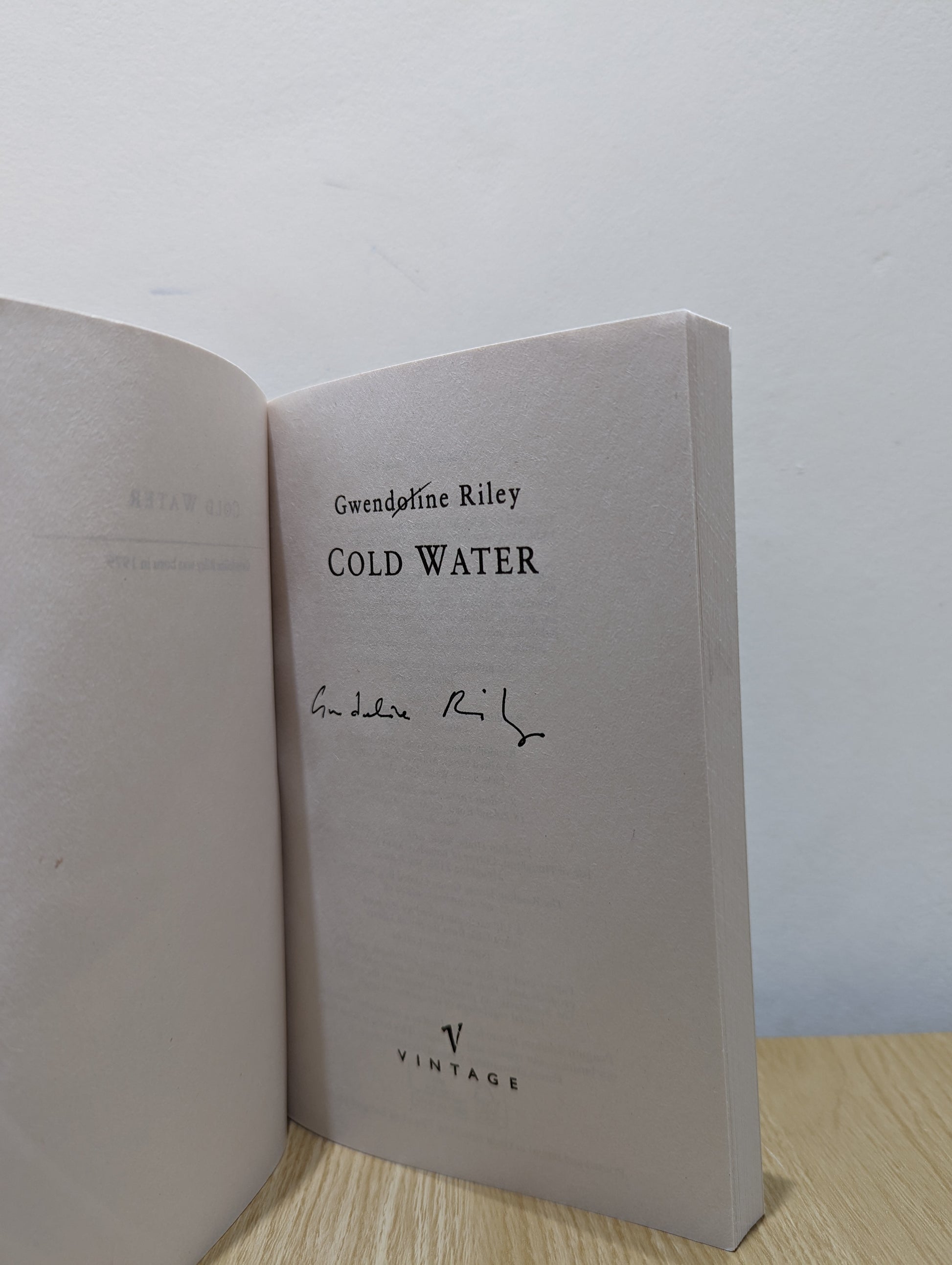 Cold Water (Signed to Title Page)