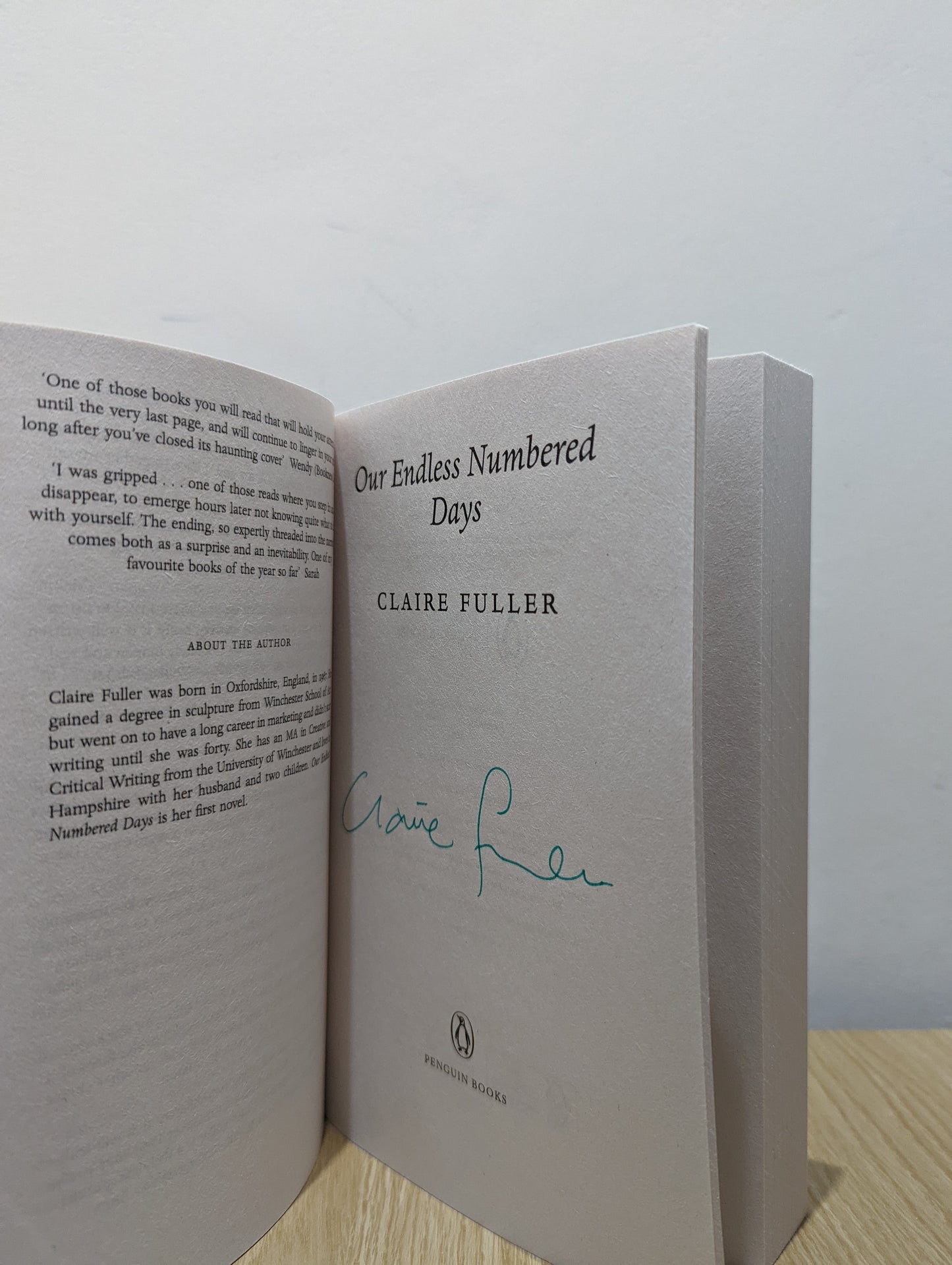 Our Endless Numbered Days (Signed to Title Page)