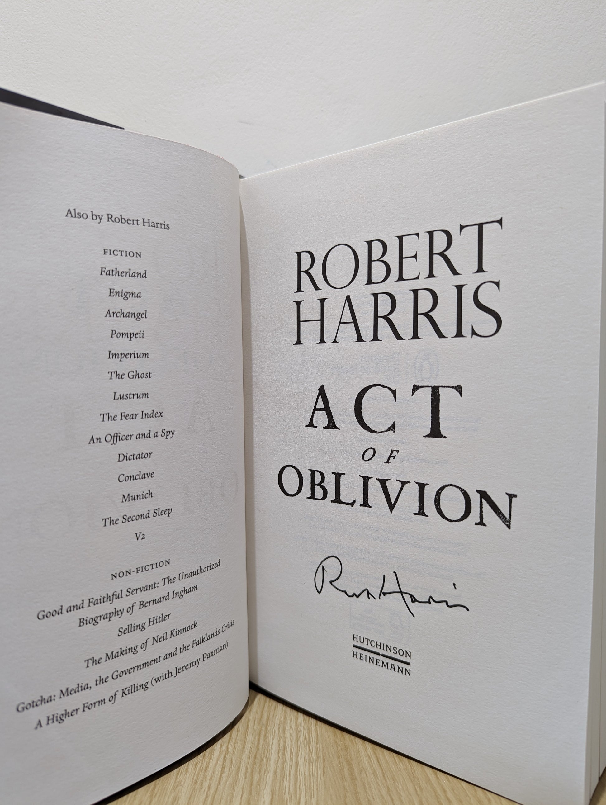 Act of Oblivion (Signed First Edition)