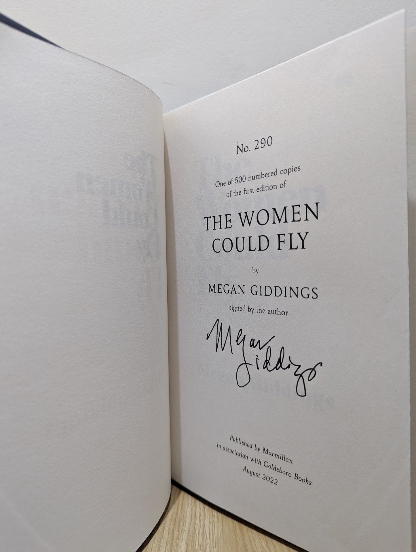 The Women Could Fly (Signed First Edition with sprayed edges)