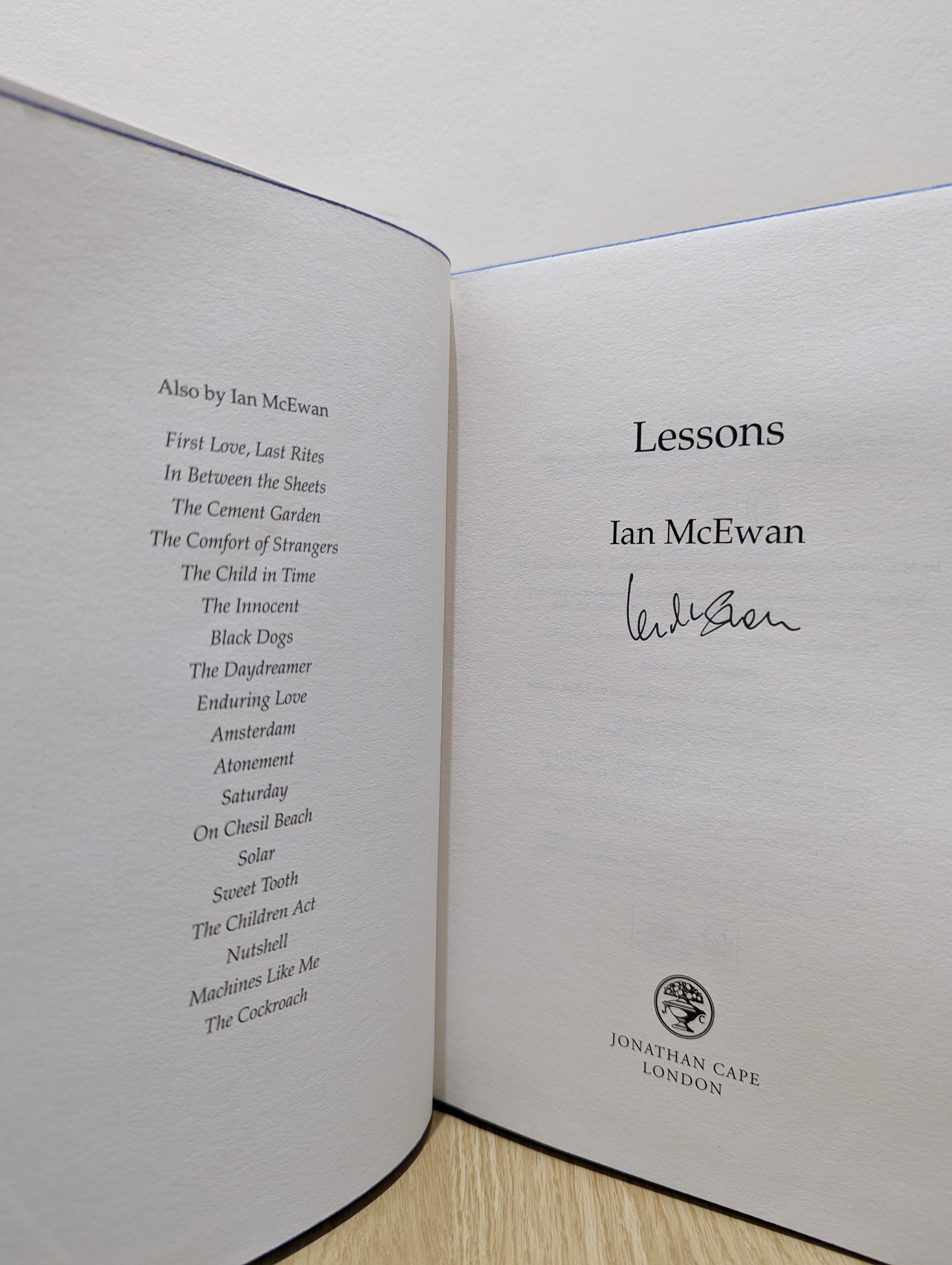 Lessons (Signed First Edition with sprayed edges)