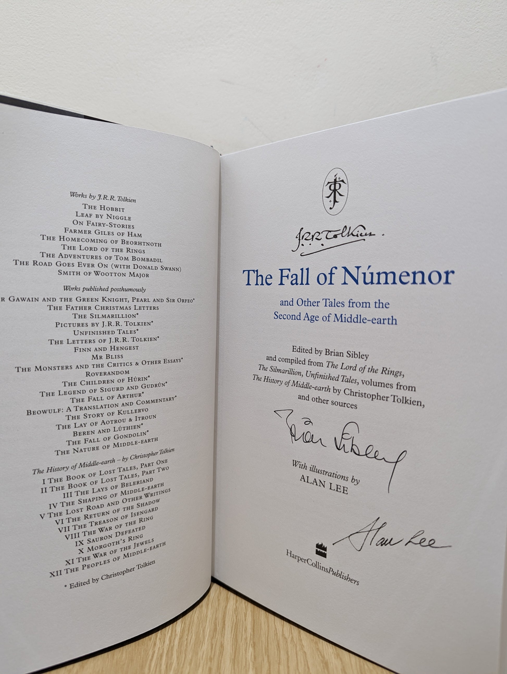 The Fall of Numenor: And Other Tales from the Second Age of Middle-Earth (Double Signed First Edition)