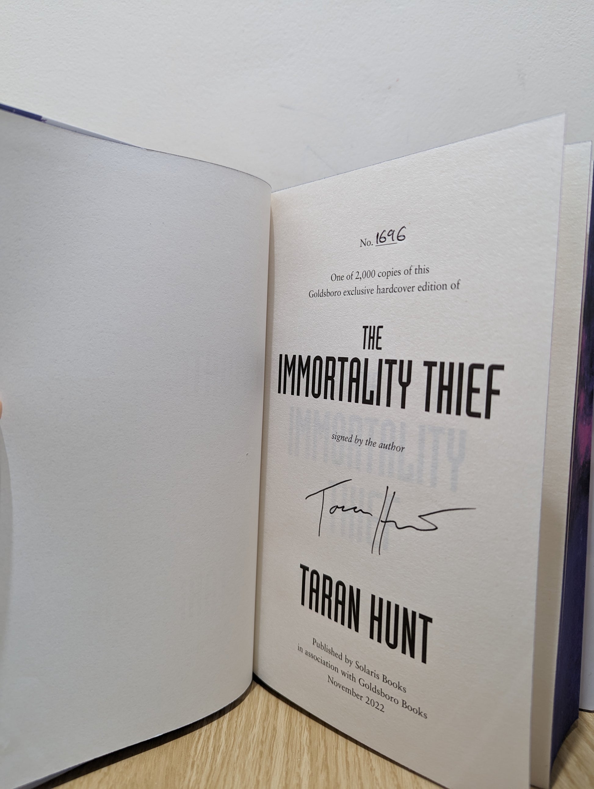 The Immortality Thief (The Kystrom Chronicles) (Signed First Edition with sprayed edges)