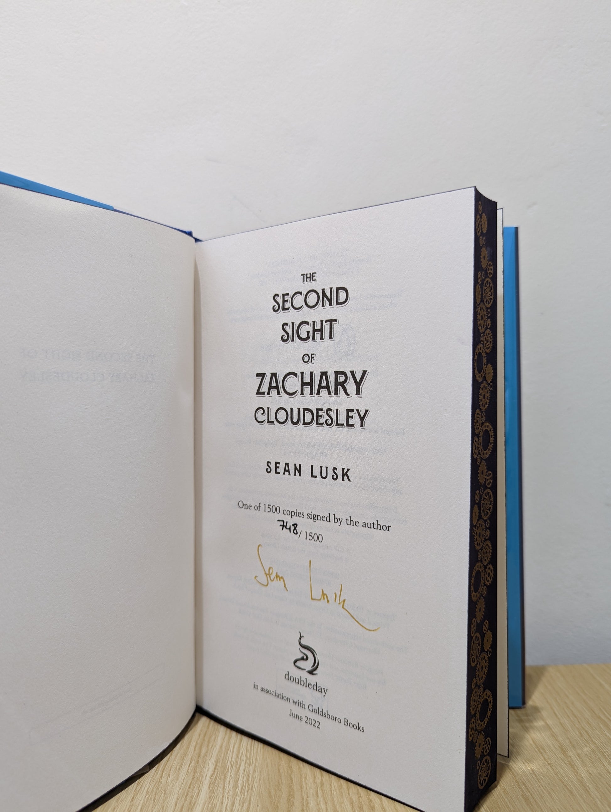 The Second Sight of Zachary Cloudesley (Signed Numbered First Edition with sprayed edges)