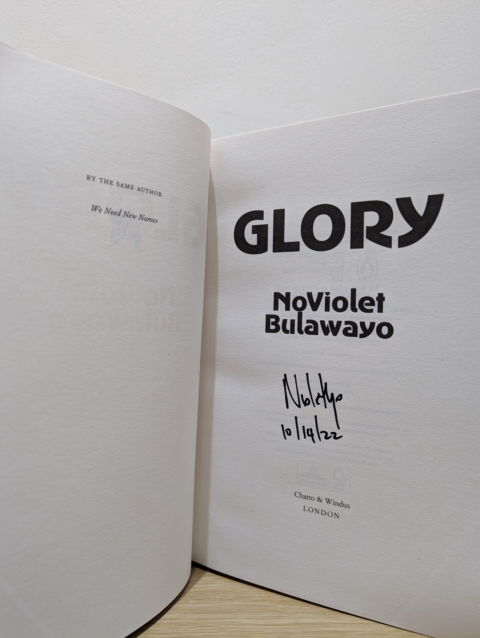 Glory (Signed Dated First Edition)