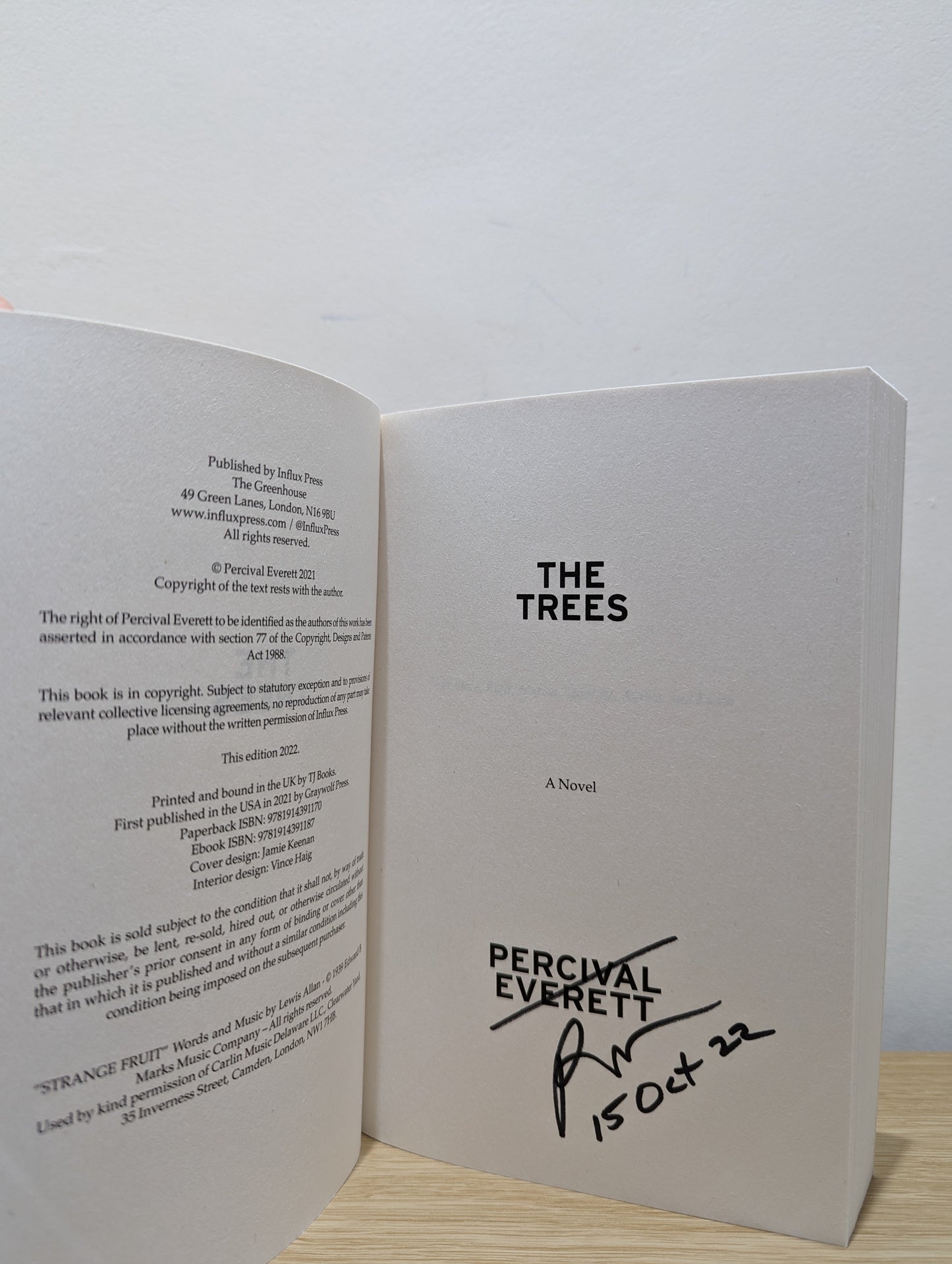 The Trees (Signed Dated First Edition)