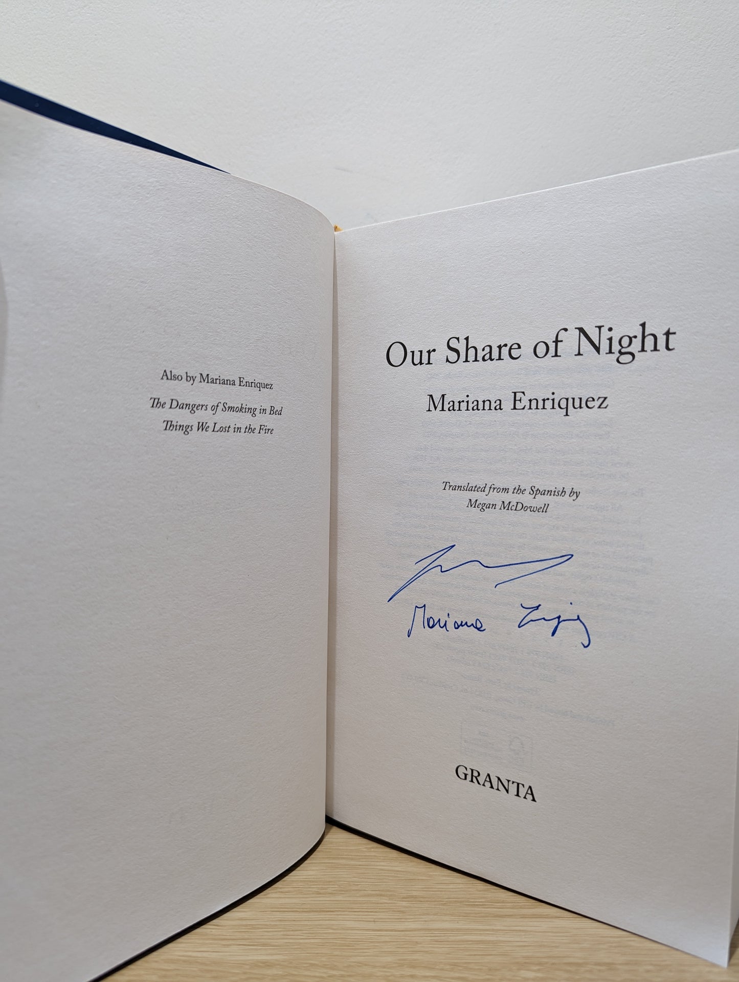 Our Share of Night (Signed to Title Page)