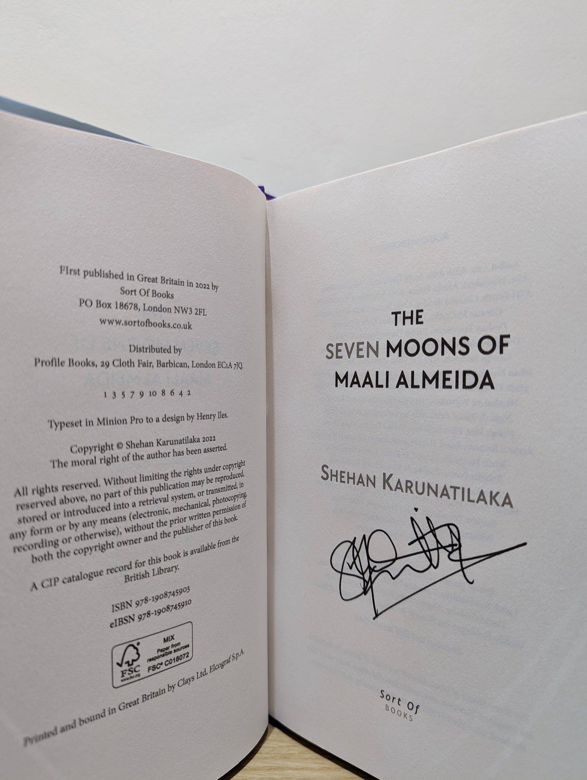 The Seven Moons of Maali Almeida (Signed First Edition)